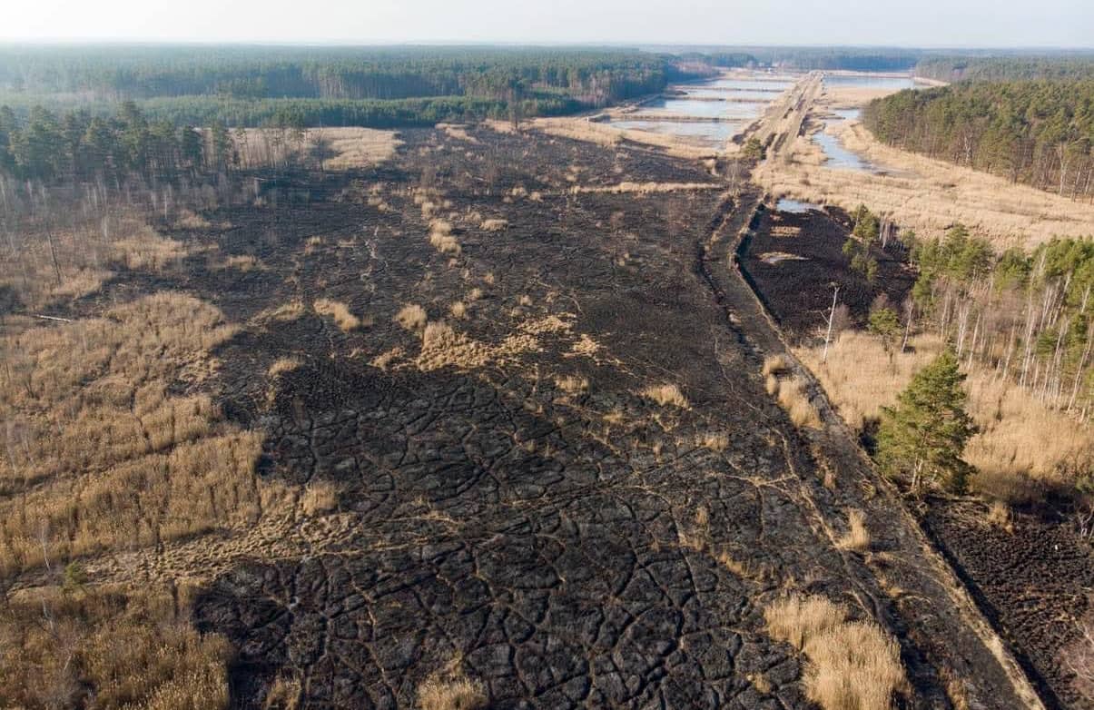 spalony teren, widok z lotu ptaka