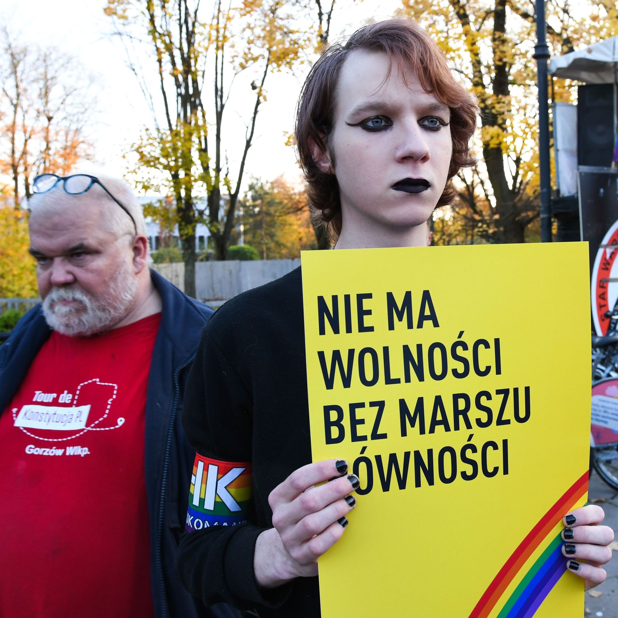 Warszawa, 28.10.2021. Protest przeciw ustawie StopLGBT Kai Godek