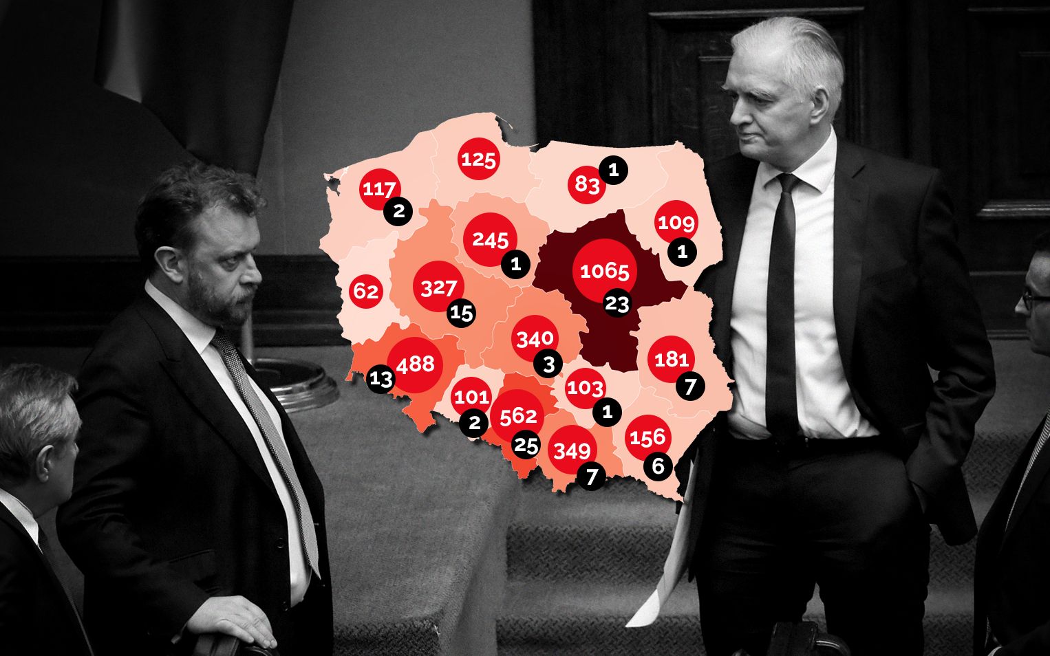 Grafika do artykułu W USA "tydzień śmierci", premier Johnson na intensywnej terapii. U nas beztroski oberek polityczny [FAKTY, MAPY]