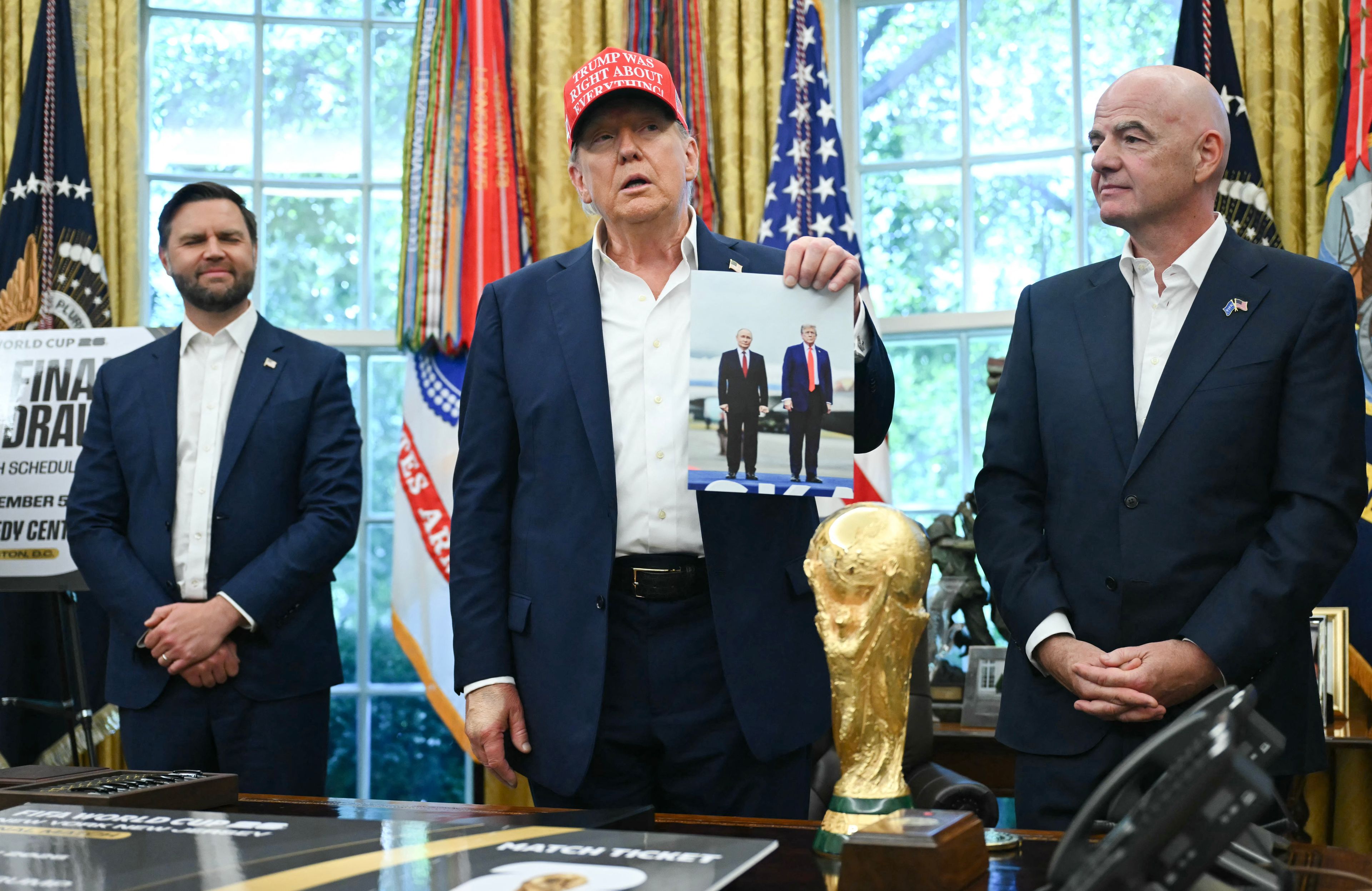 President Donald Trump makes an announcement from the Oval Office