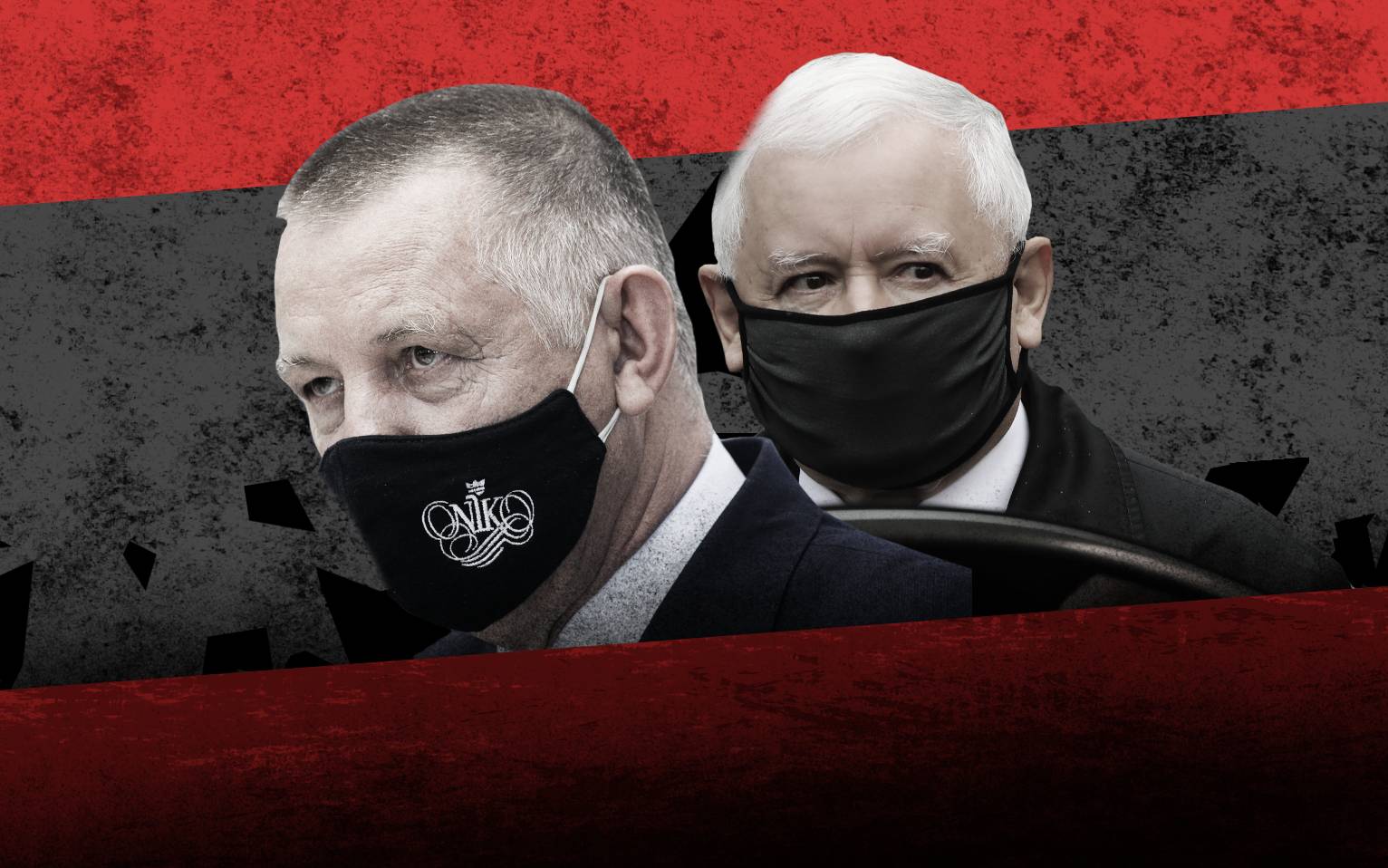 Grafika do artykułu Banaś donosi na Kaczyńskiego za pomawianie i znieważanie. A nie tak dawno Kaczyński Banasia hołubił