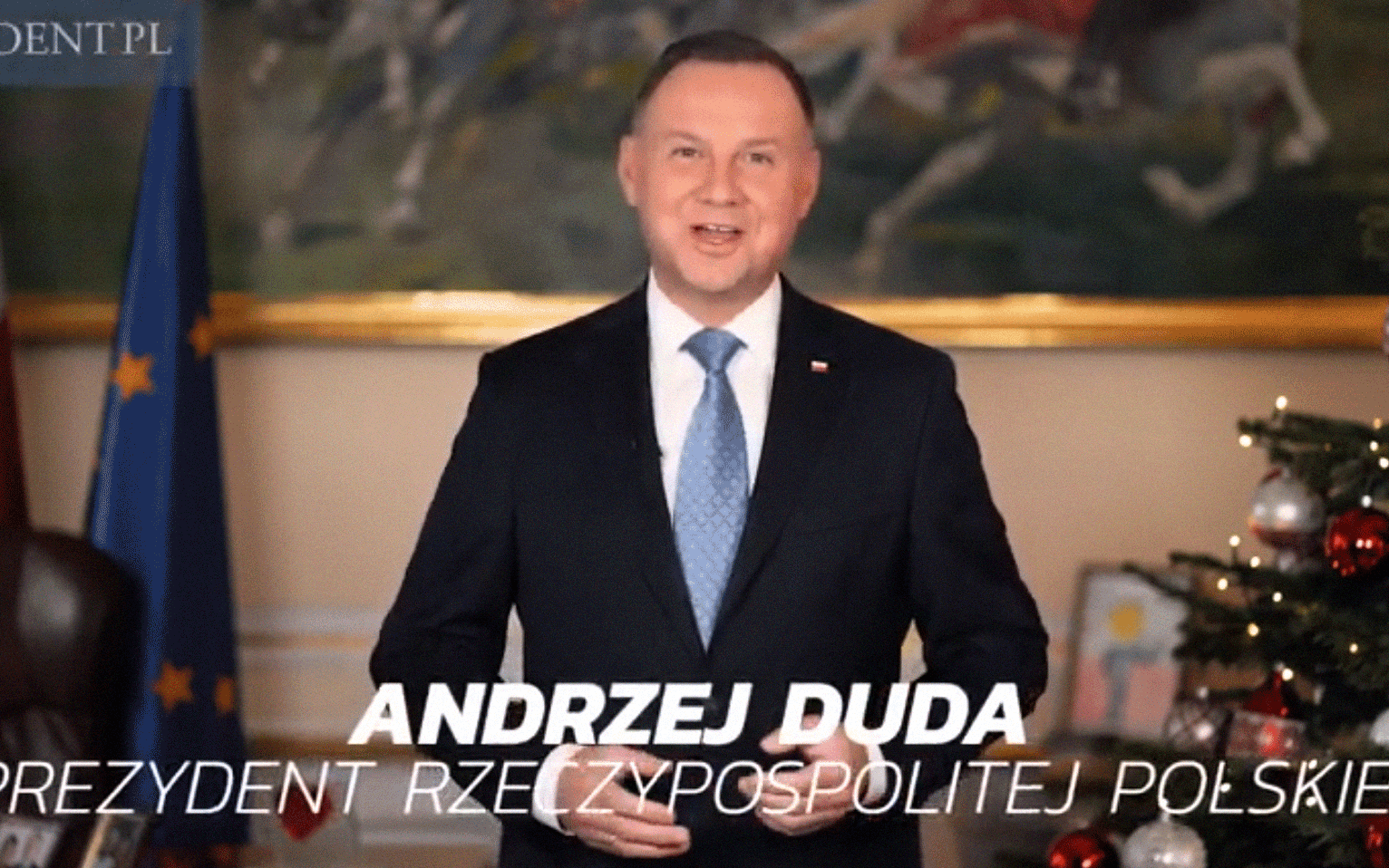 Grafika do artykułu Duda obwieszcza, że Polska „przełamuje kolejne bariery niemożności”, Merkel ostrzega o klimacie. Orędzia na 2020