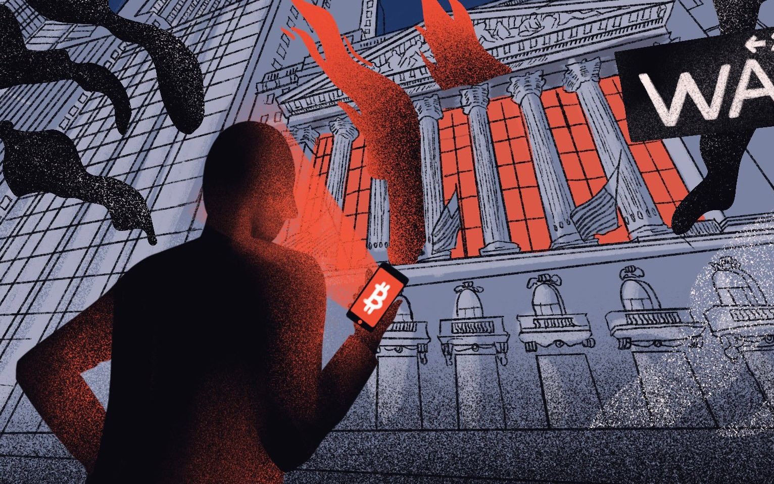 Grafika do artykułu Niespokojna przyszłość bitcoina. Jak cyfrowa utopia zderzyła się z rzeczywistością
