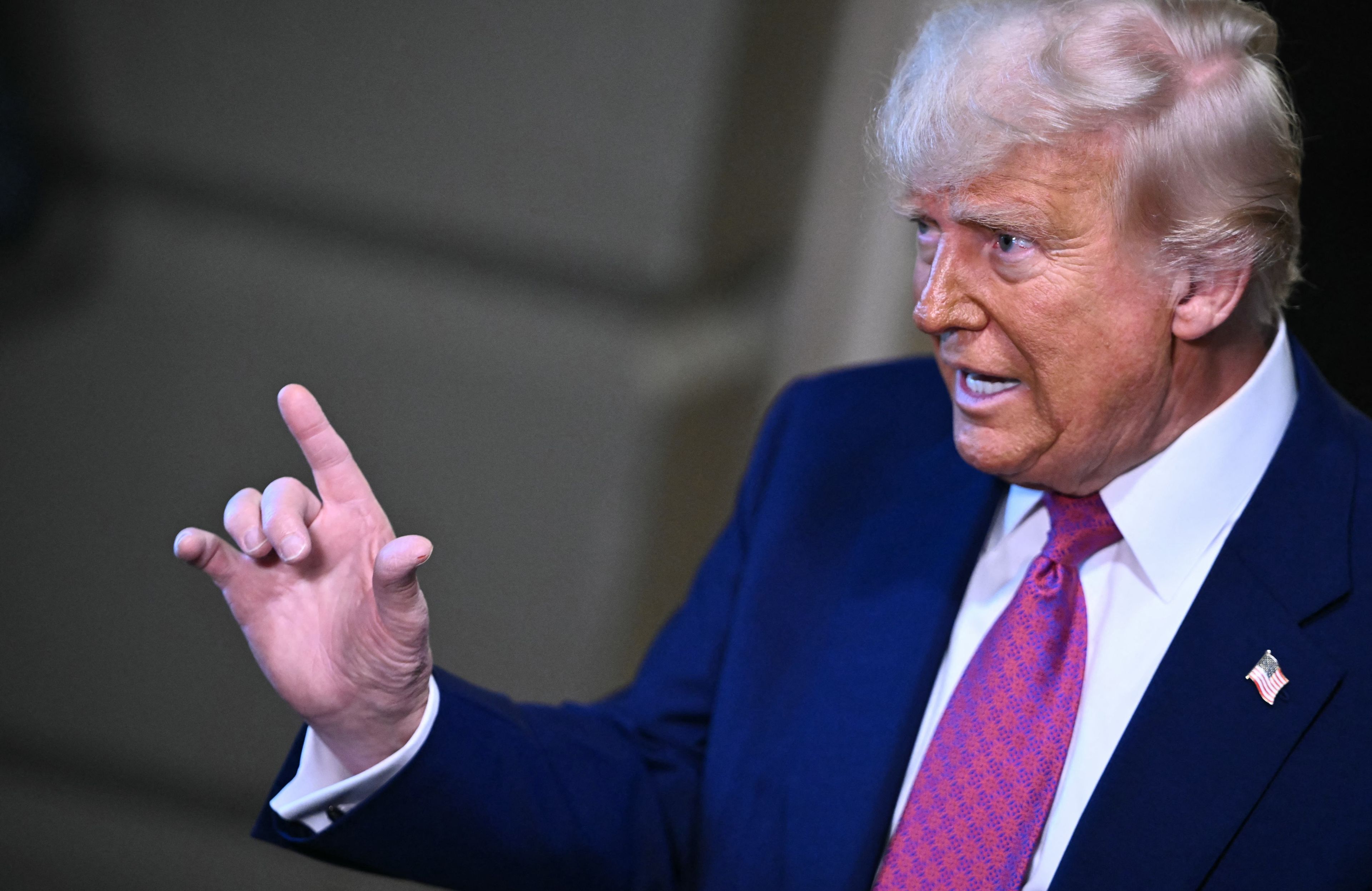 President Donald Trump delivers remarks at the House GOP Conference Meeting