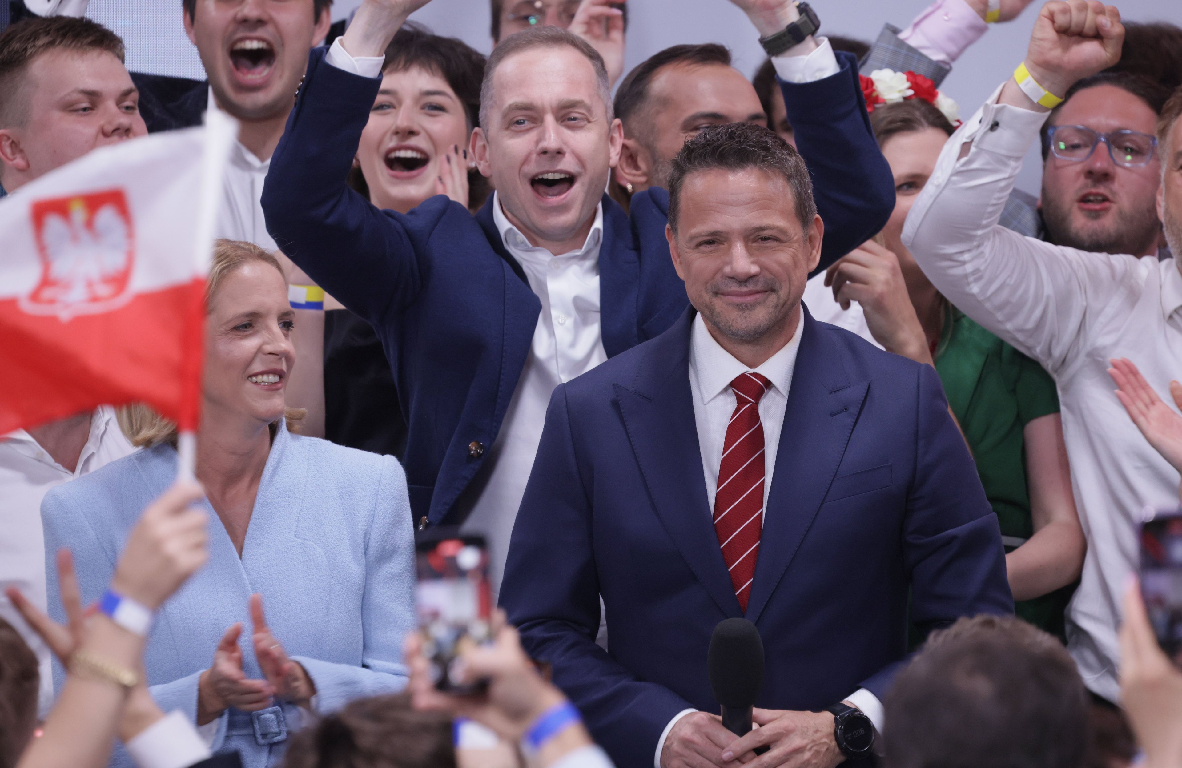 Wieczór wyborczy kandydata Koalicji Obywatelskiej na prezydenta Rafala Trzaskowskiego
