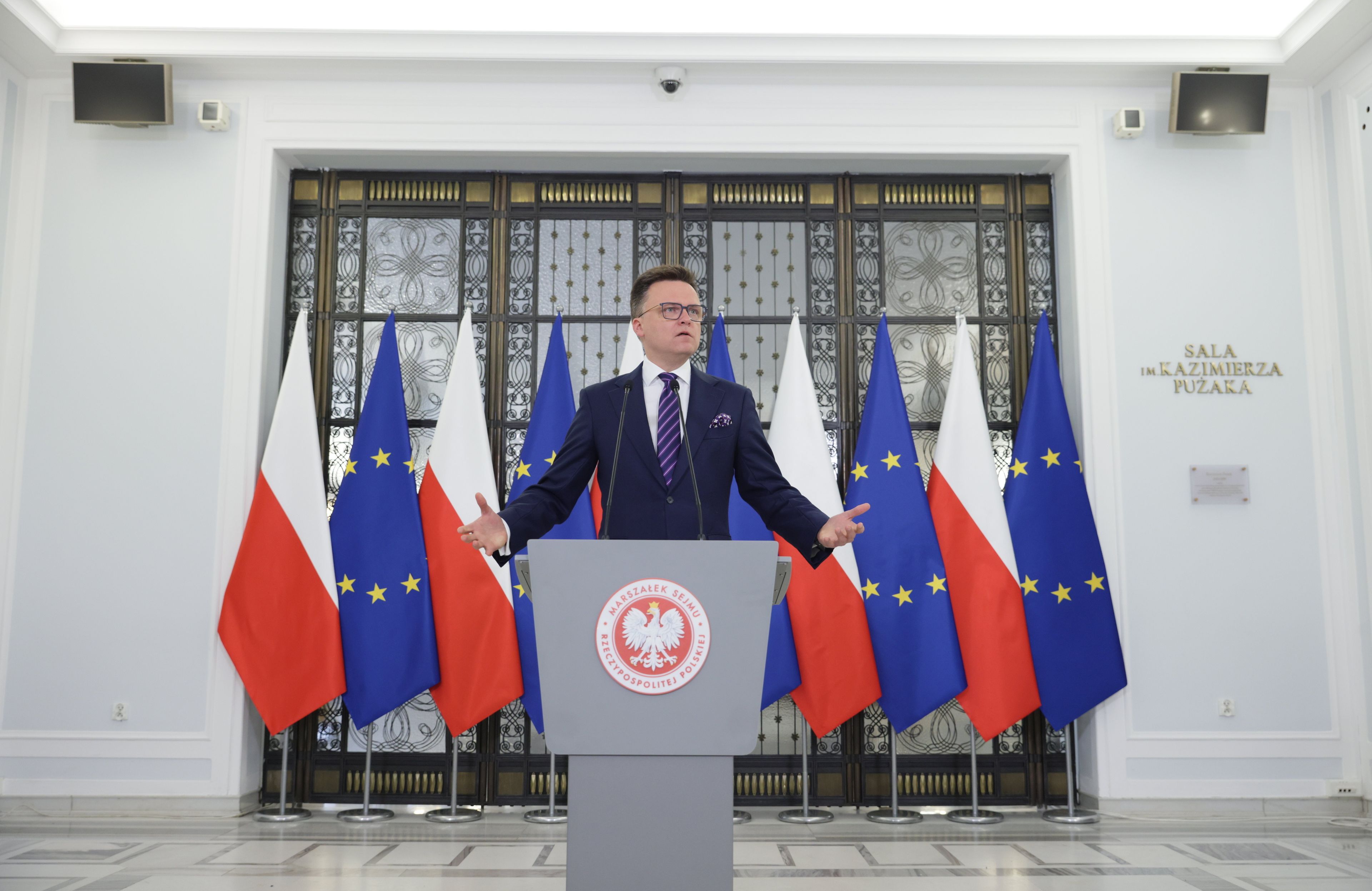 Konferencja prasowa Marszalka Sejmu Szymona Holowni