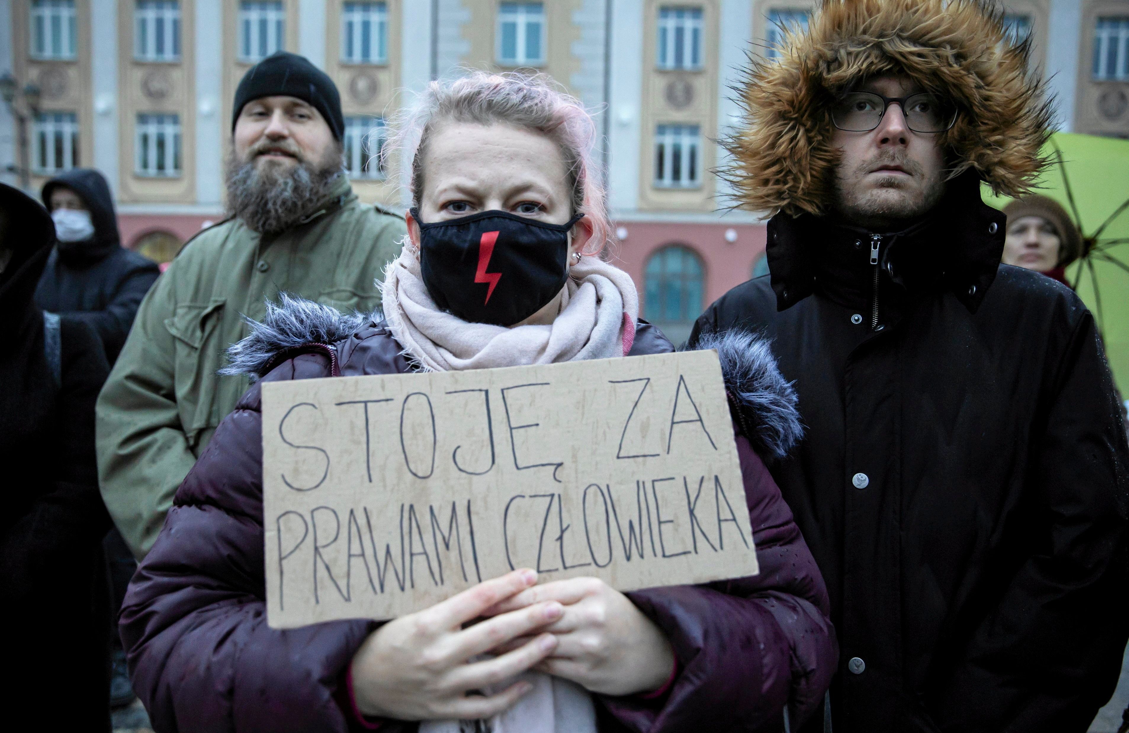 Manifestacja solidarnosciowa z uchodzcami na granicy polsko – bialoruskiej w Bialymstoku