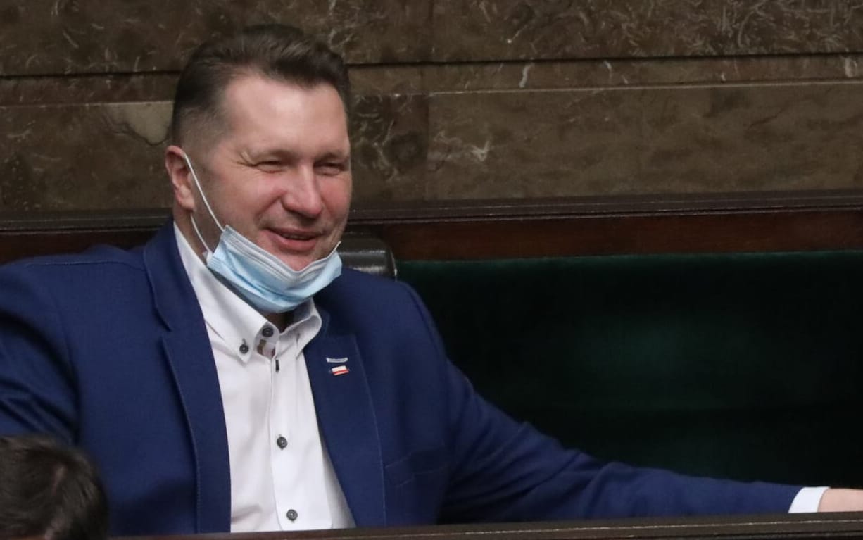21.01.2021 Warszawa , ul Wiejska , Sejm . Poslowie podczas glosowania nad wyborem nowego Rzecznika Praw Obywatelskich . Nz Przemyslaw Czarnek i Piotr Wawrzyk .