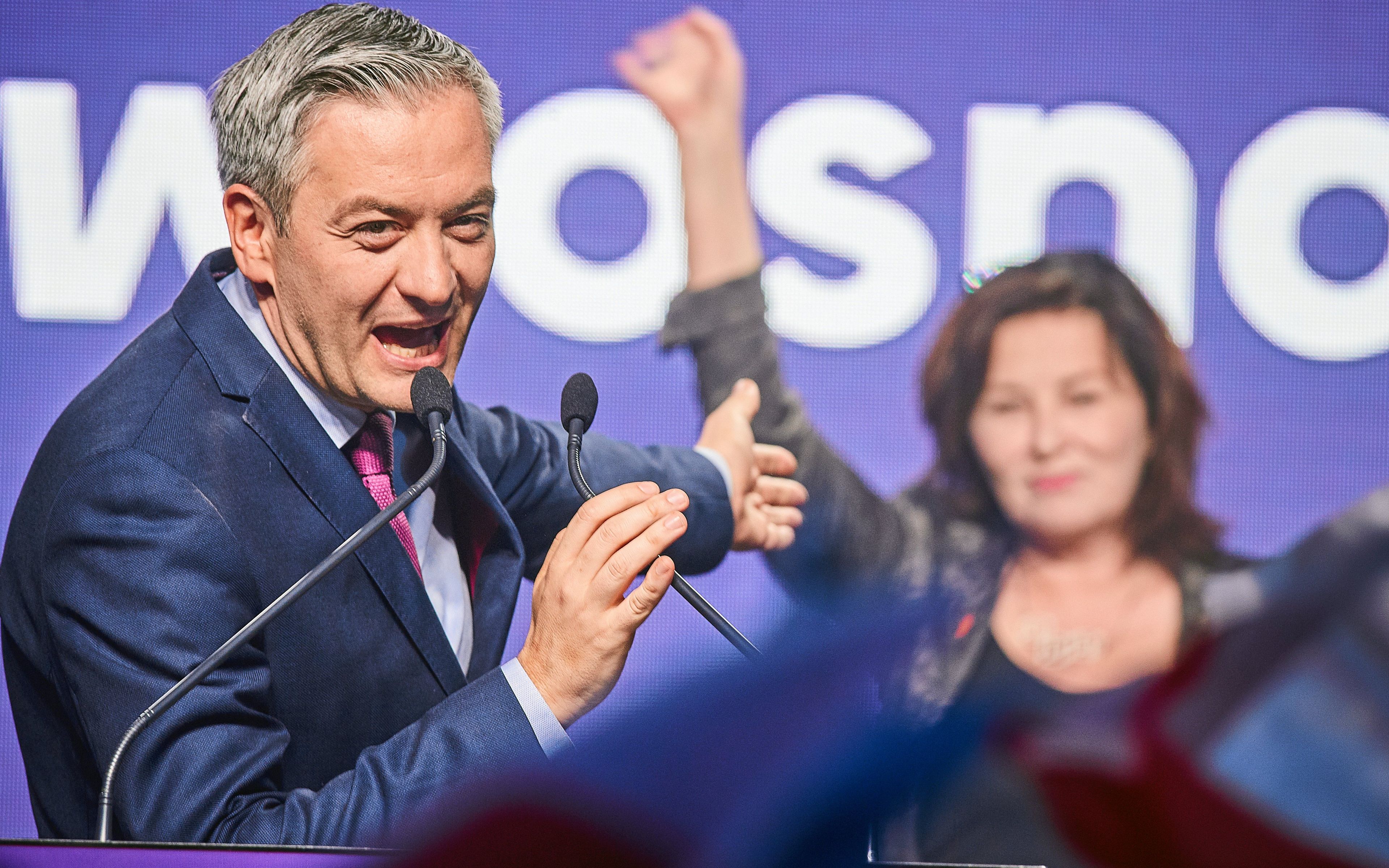 19.05.2019 Lodz . Klub Wytwornia . Konwencja partii Wiosna . Robert Biedron podczas przemowienia podczas konwencji partii Wiosna .
Fot. Tomasz Stanczak / Agencja Gazeta