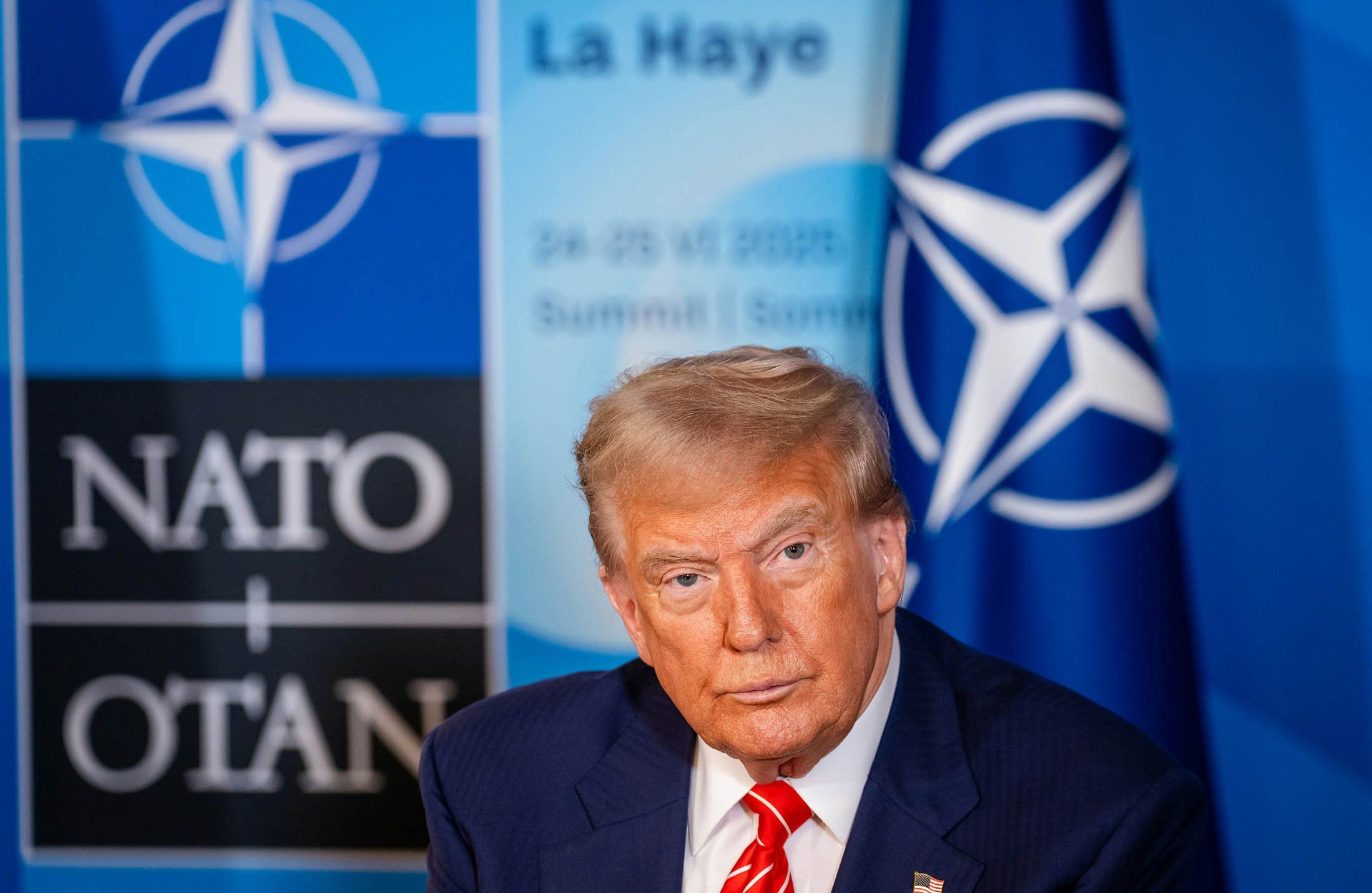 Prezydent USA Donald Trump podczas szczytu NATO w Hadze 25 czerwca 2025 roku