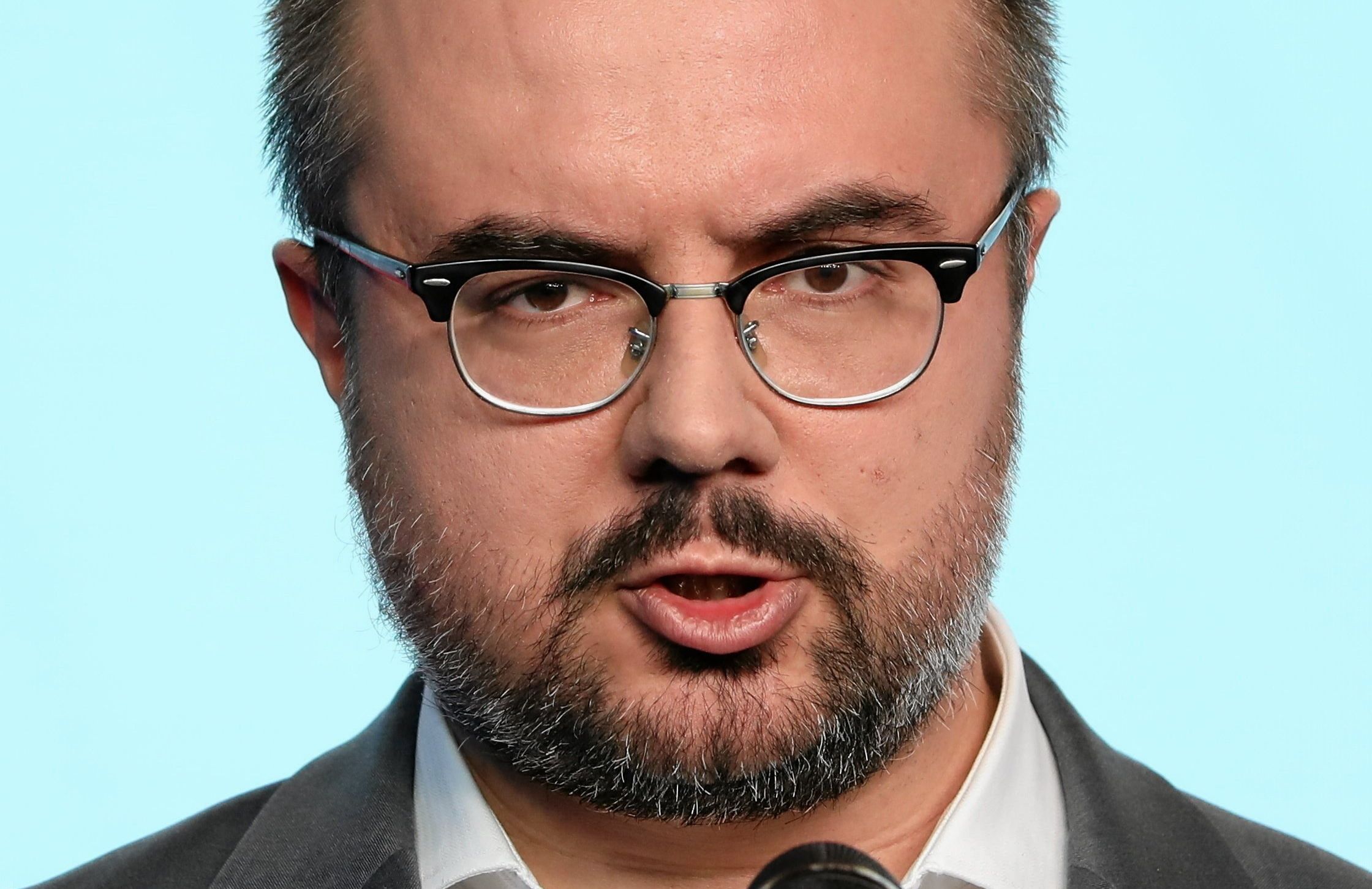 22.10.2024 Warszawa , ulica Nowogrodzka 84/86 , siedziba partii Prawo i Sprawiedliwosc . Posel PiS Pawel Jablonski podczas konferencji prasowej .
Fot. Slawomir Kaminski / Agencja Wyborcza.pl