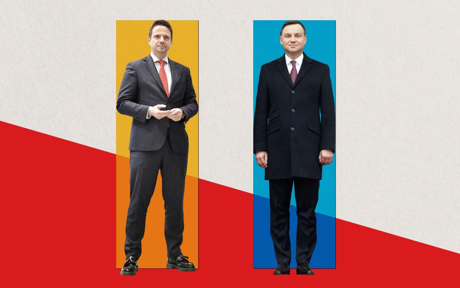 Grafika do artykułu II tura tuż po I turze, błyskawiczny sondaż Kantara: Trzaskowski 45 proc., Duda 45 proc.