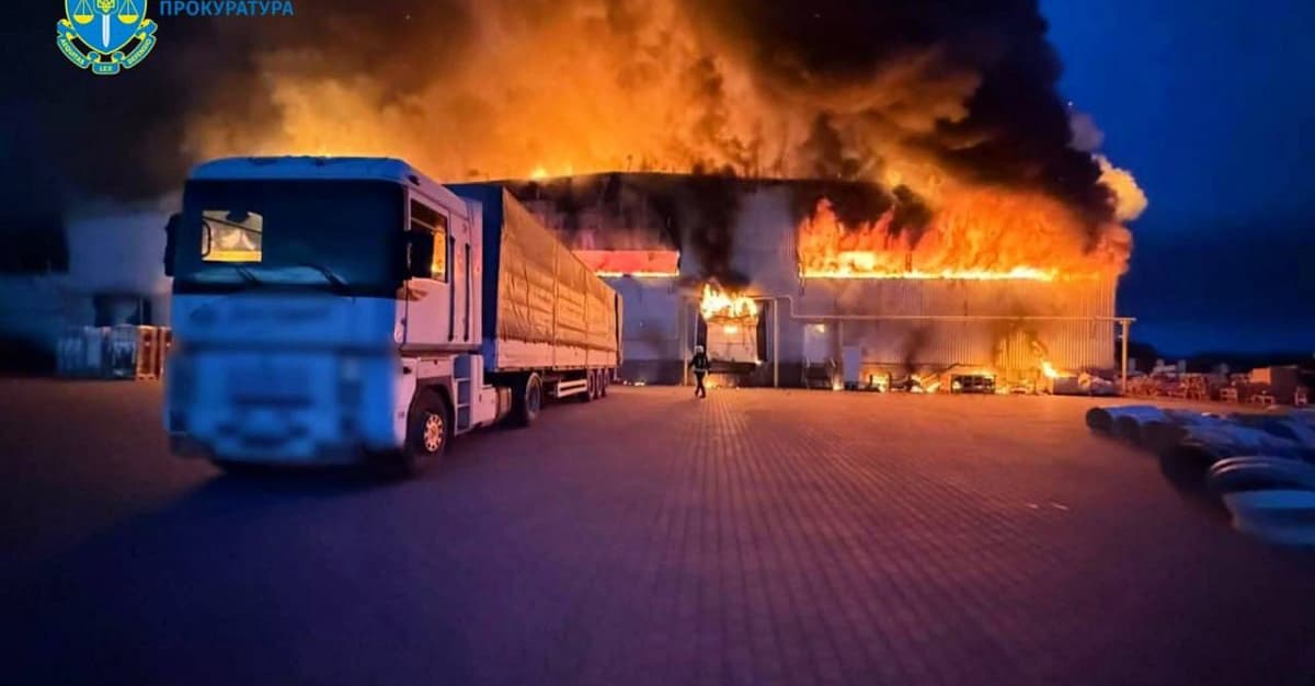 Russian drone attack on Polish mill  in Ukraine