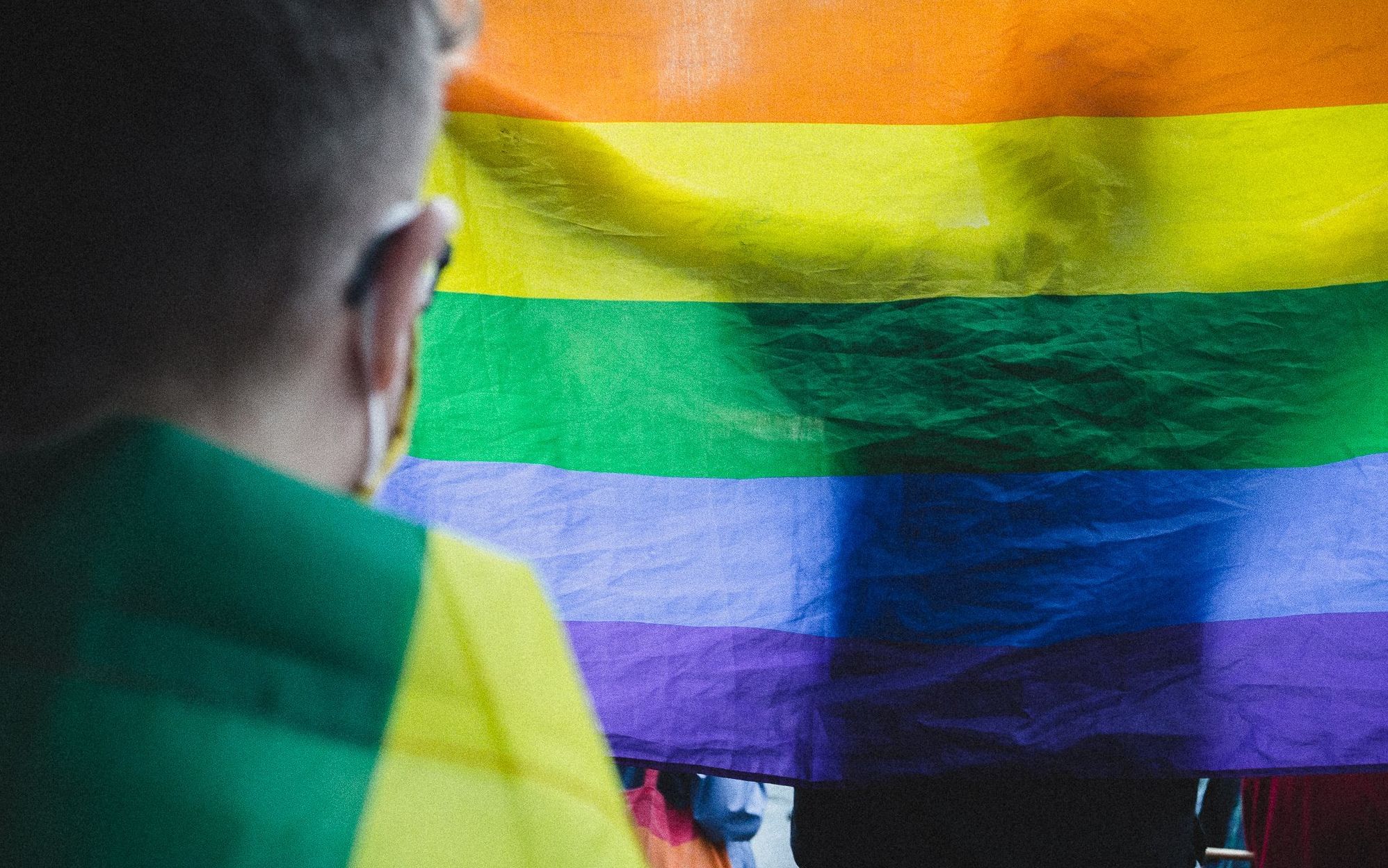 Warszawa, 08.07.2021. Solidarność z osobami LGBT w Gruzji - demonstracja