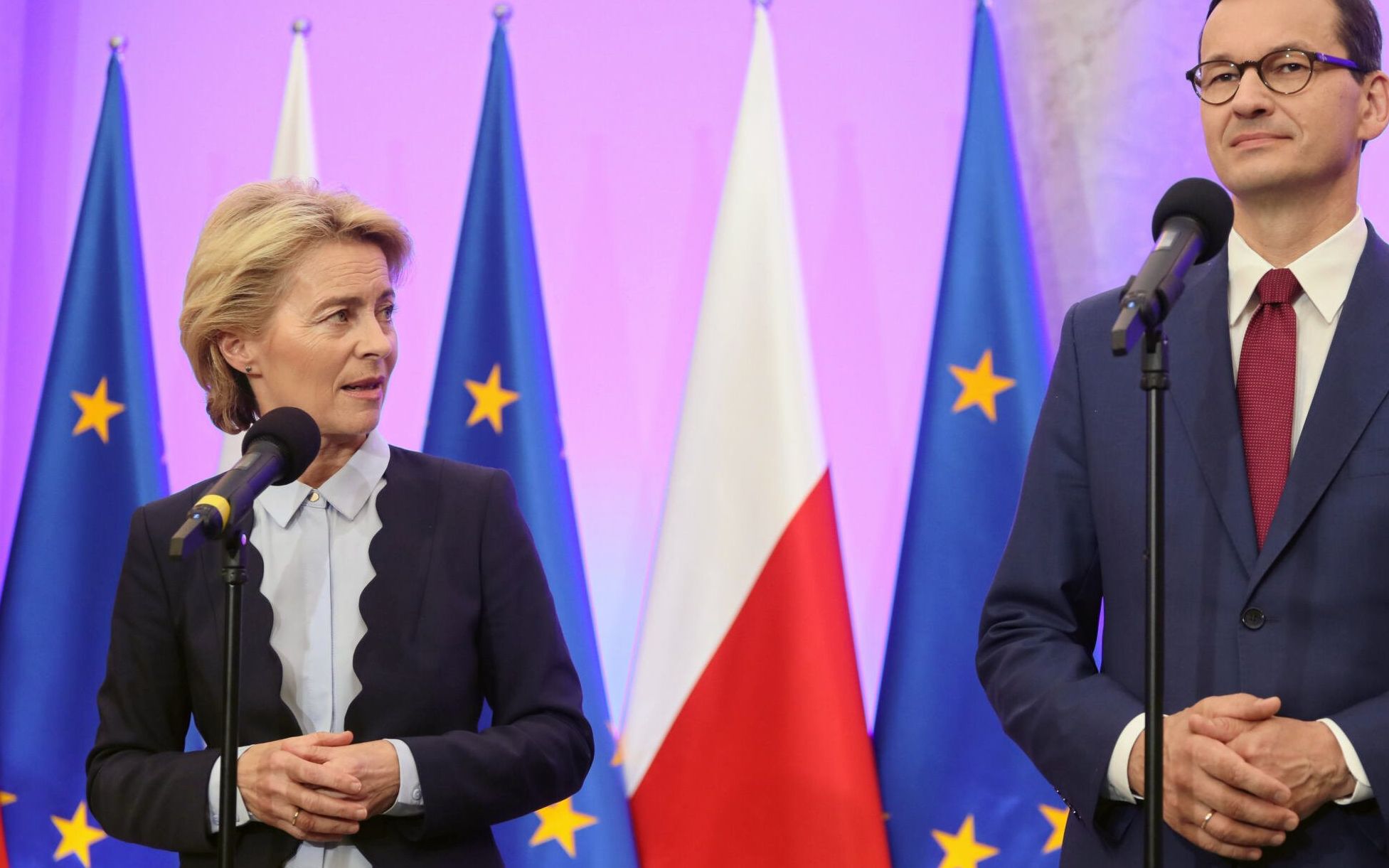 25.07.2019 Warszawa , Kancelaria Prezesa Rady Ministrow . Przewodniczaca - elekt Komisji Europejskiej Ursula von der Leyen podczas  pierwszej wizyty w Polsce .
Fot. Slawomir Kaminski / Agencja Wyborcza.pl