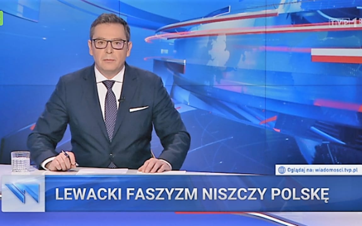 Grafika do artykułu „Lewicowy faszyzm” na pasku TVP? „To działania obozu władzy wpisują się w definicję faszyzmu"