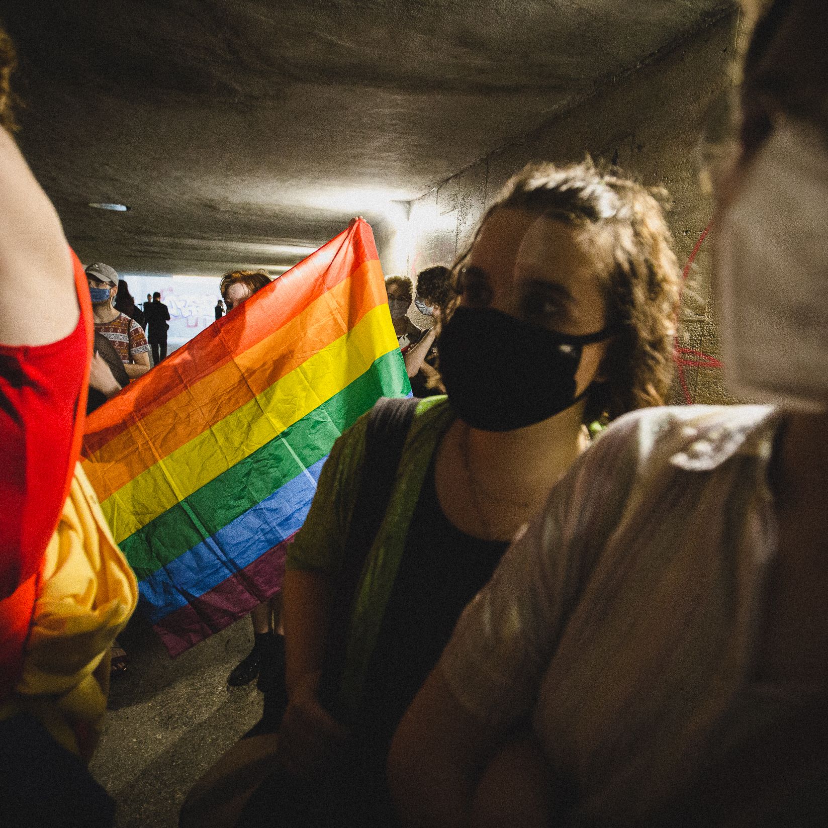 Warszawa, 08.07.2021. Solidarność z osobami LGBT w Gruzji - demonstracja