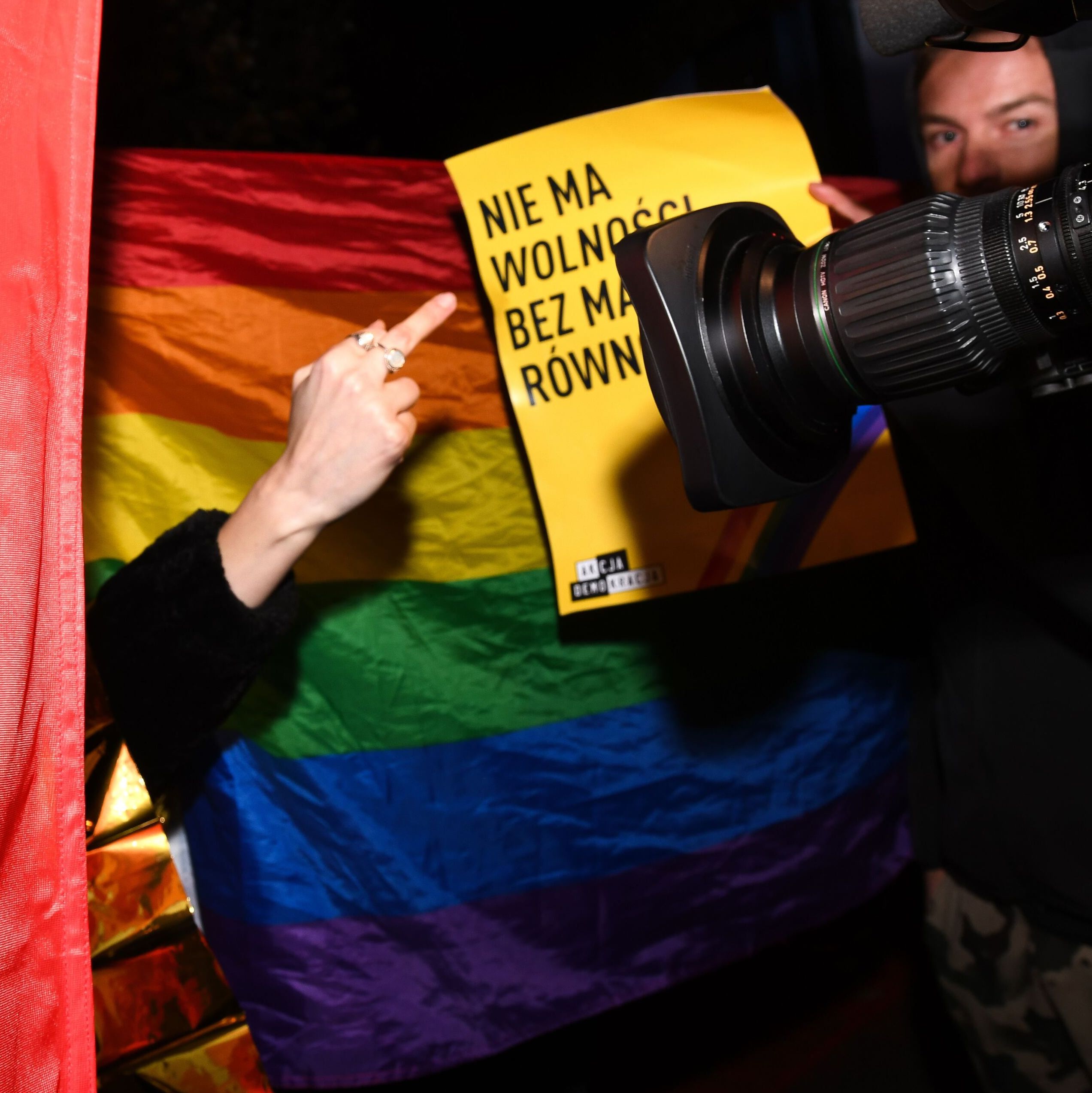 Warszawa, 28.10.2021. Protest przeciw ustawie StopLGBT Kai Godek