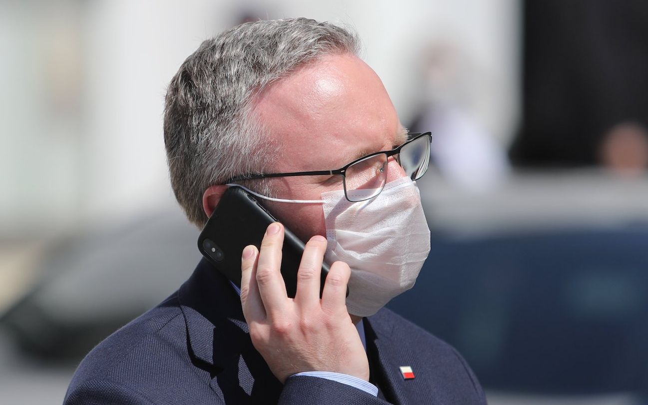 18.05.2020 Wadowice . Szef Gabinetu Prezydenta RP Krzysztof Szczerski podczas obchodow setnej rocznicy urodzin Jana Pawla II . 
Fot. Jakub Porzycki / Agencja Gazeta