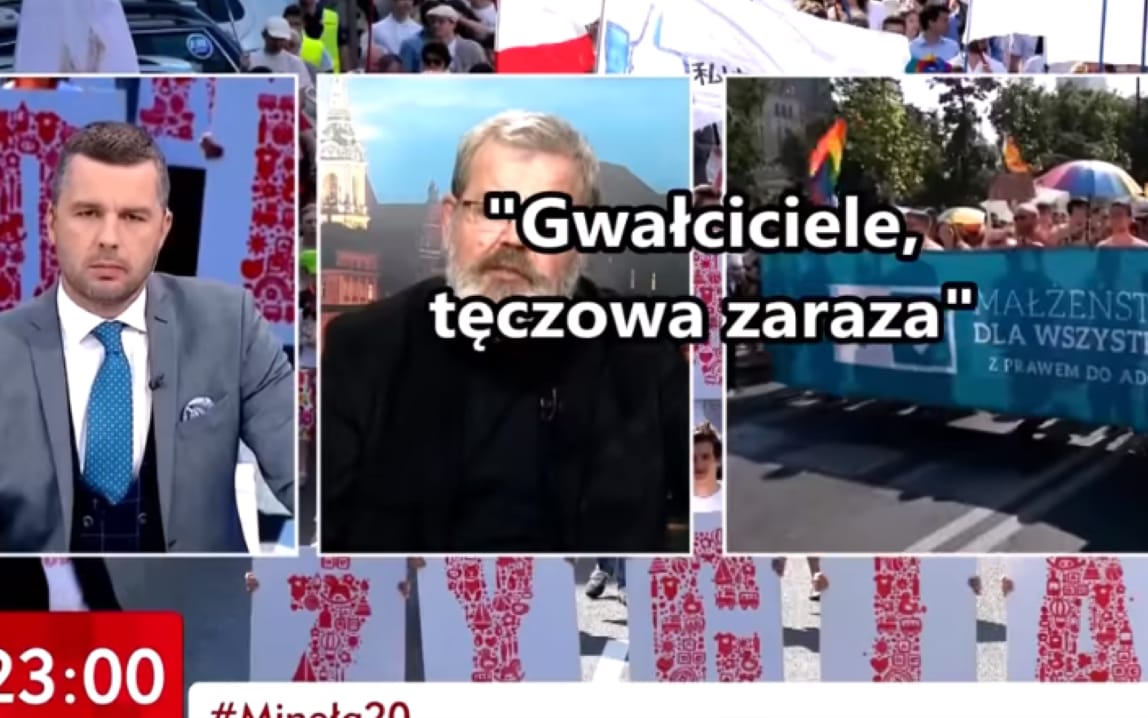 Grafika do artykułu Pełzające zło homoterroru. 12 miesięcy siania nienawiści do osób LGBT przez media publiczne