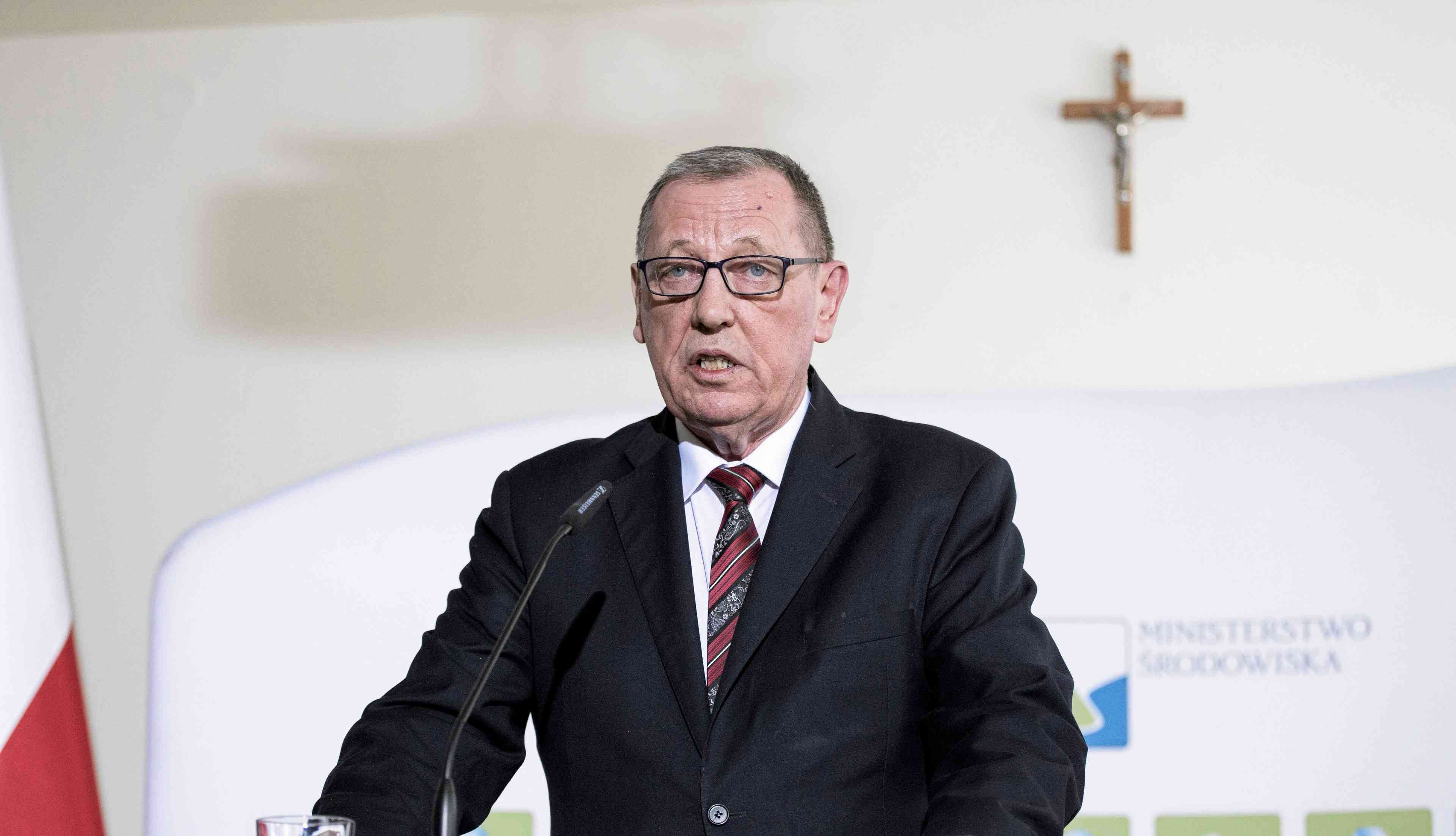 16.02.2017 Warszawa , Ministerstwo Srodowiska . Minister srodowiska Jan Szyszko podczas konferencji prasowej " Puszcza Bialowieska klejnotem dziedzictwa kulturowo przyrodniczego Europy " .
Fot. Adam Stepien / Agencja Gazeta