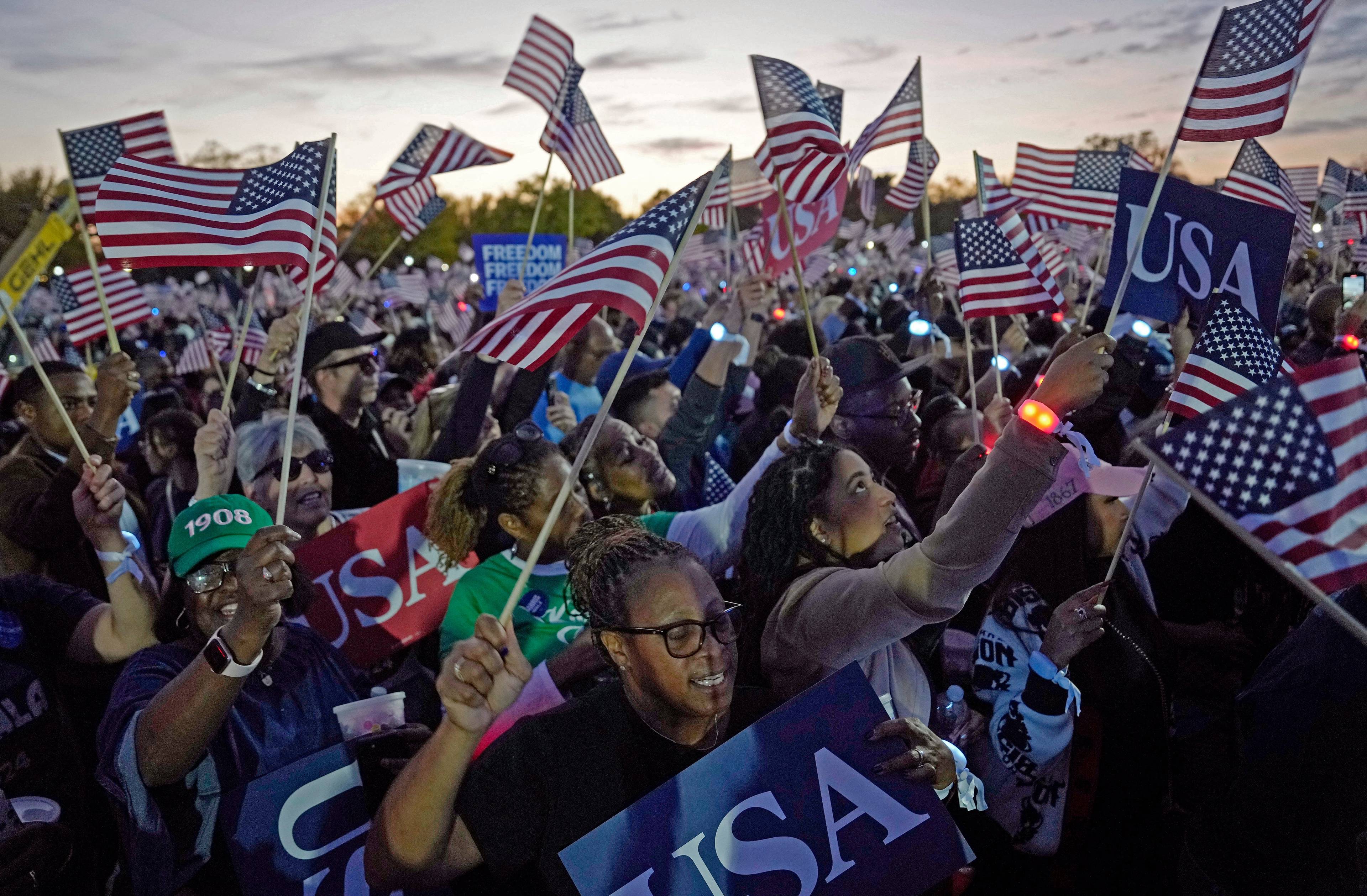 Kamala Harris Speaks On The Ellipse In Washington, D.C. One Week Ahead Of Presidential Election