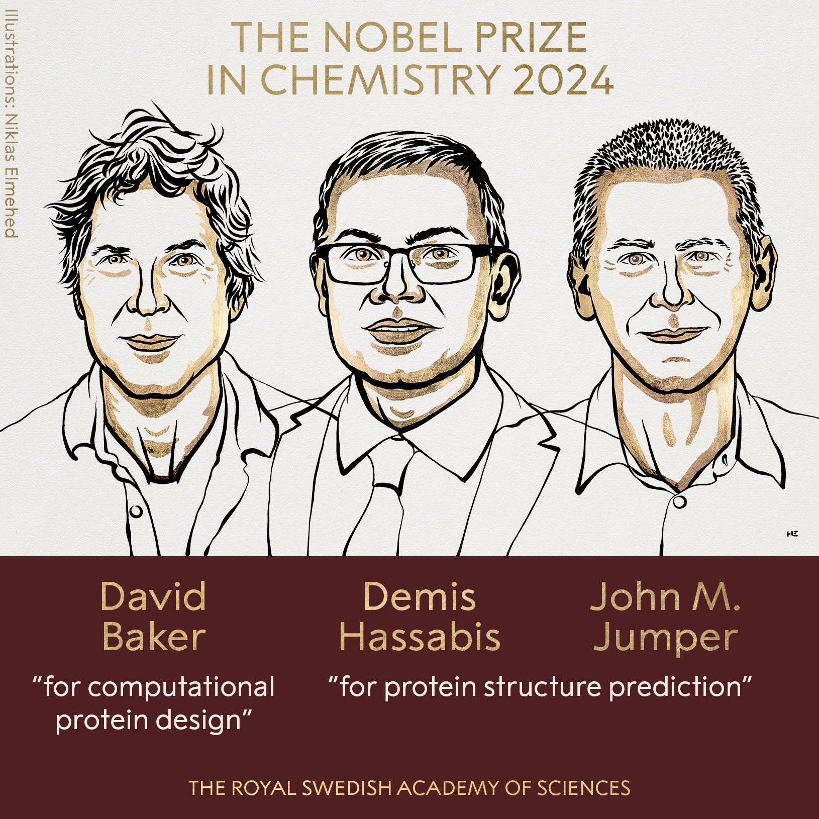 Nagroda Nobla. Ilustracja: Twitter: The Nobel Prize/Niklas Elmehed