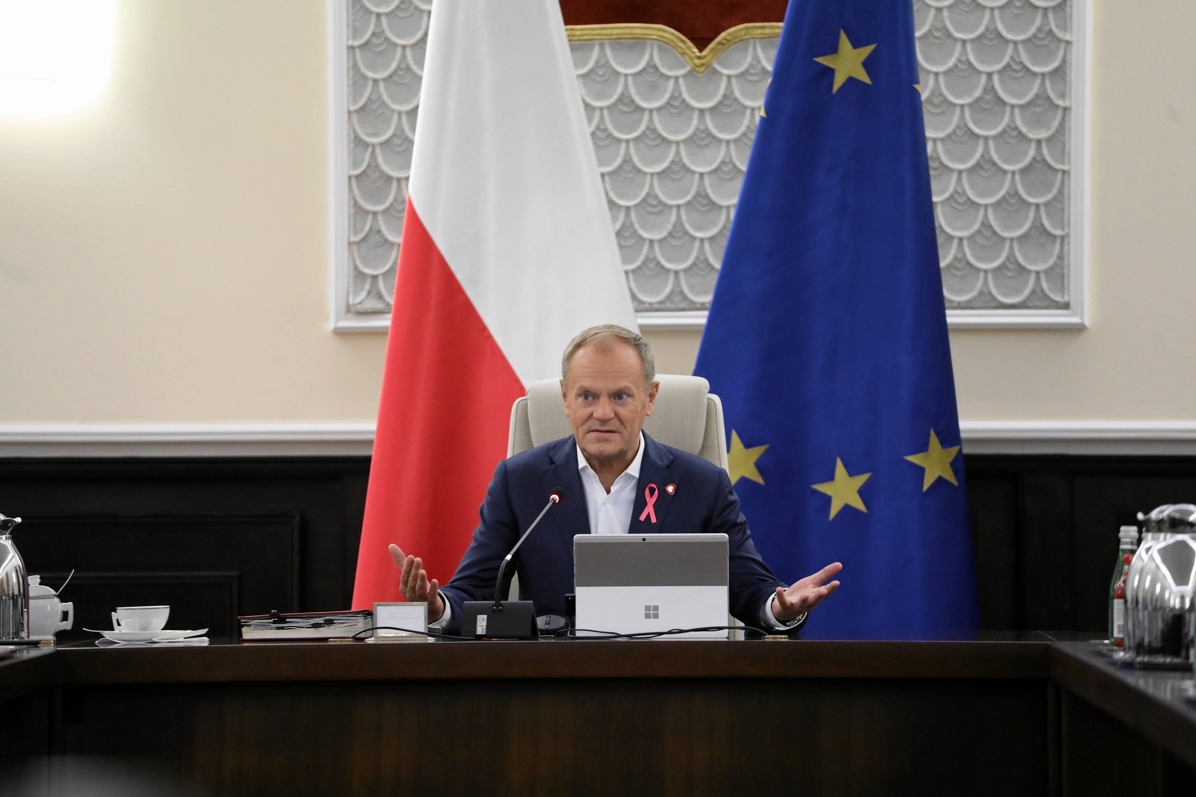 15.10.2024 Warszawa , Aleje Ujazdowskie 1/3 , Kancelaria Prezesa Rady Ministrow , premier Donald Tusk podczas posiedzenia rzadu .
Fot. Slawomir Kaminski / Agencja Wyborcza.pl