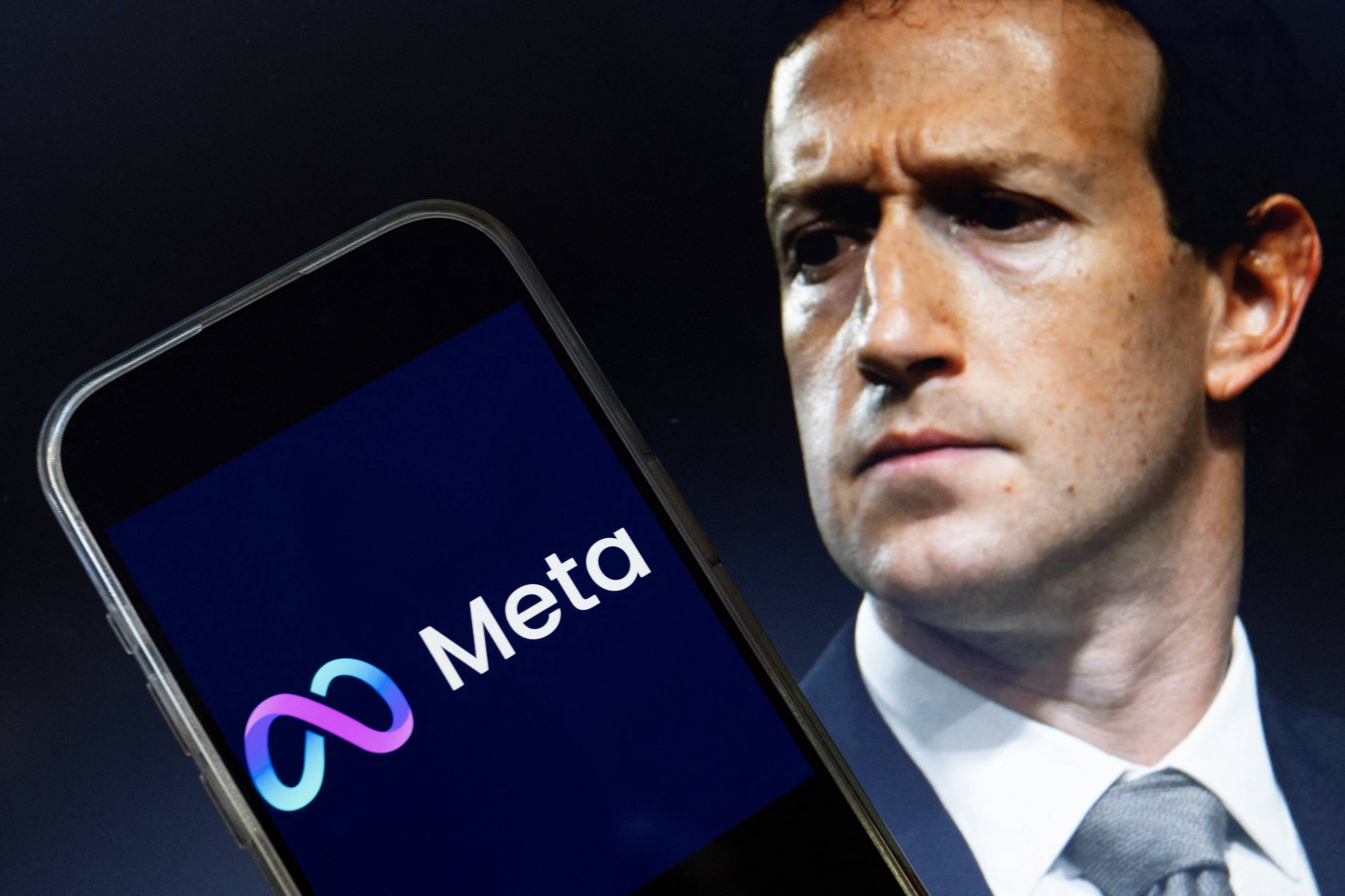 Twarz Marka Zuckerberga z poważną miną