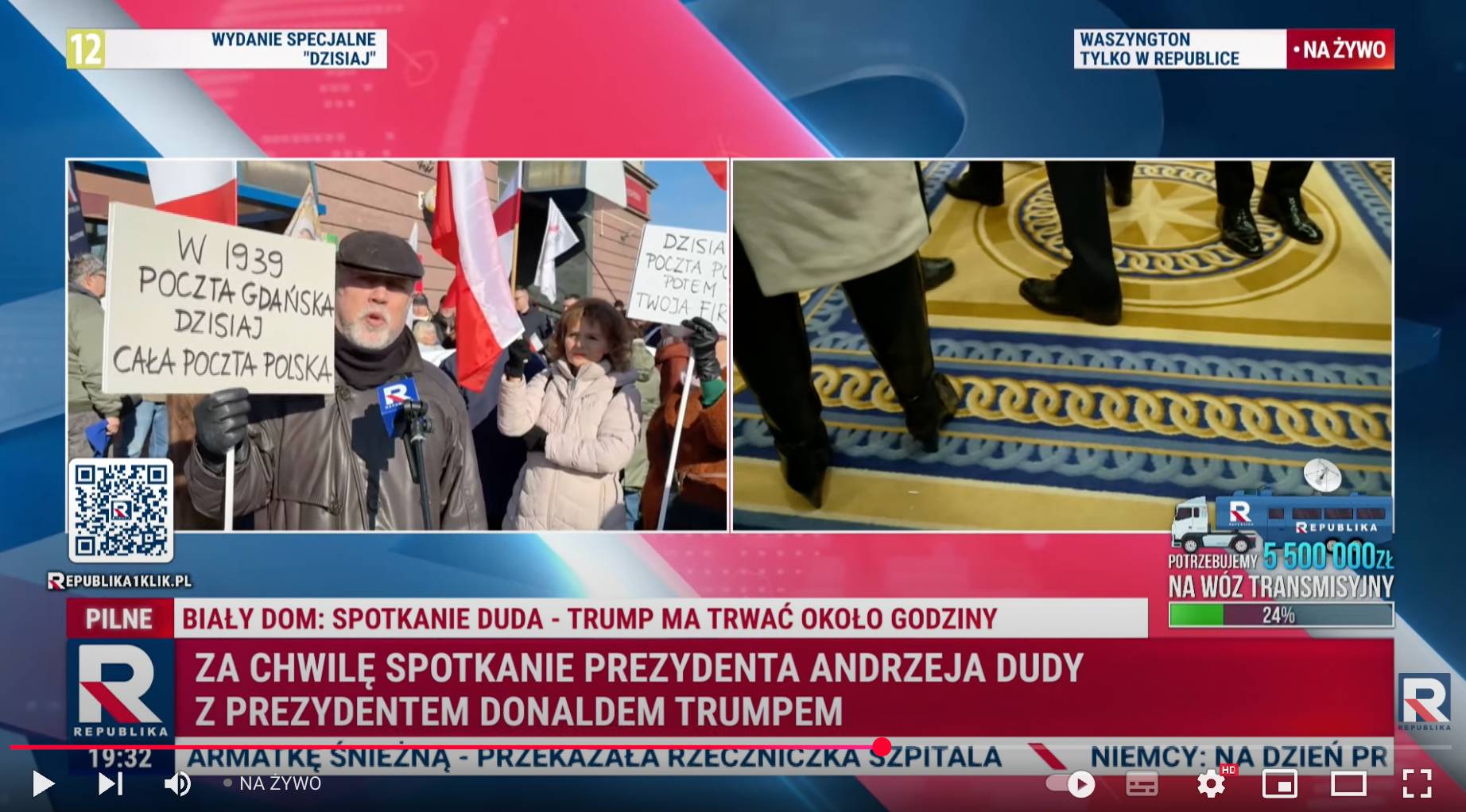 Czekanie na Trumpa w Telewizji Republika, 22 lutego 2025