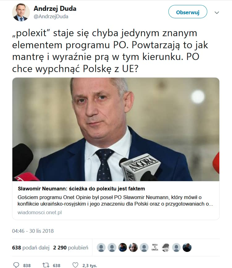 polexit” staje się chyba jedynym znanym elementem programu PO. Powtarzają to jak mantrę i wyraźnie prą w tym kierunku. PO chce wypchnąć Polskę z UE?