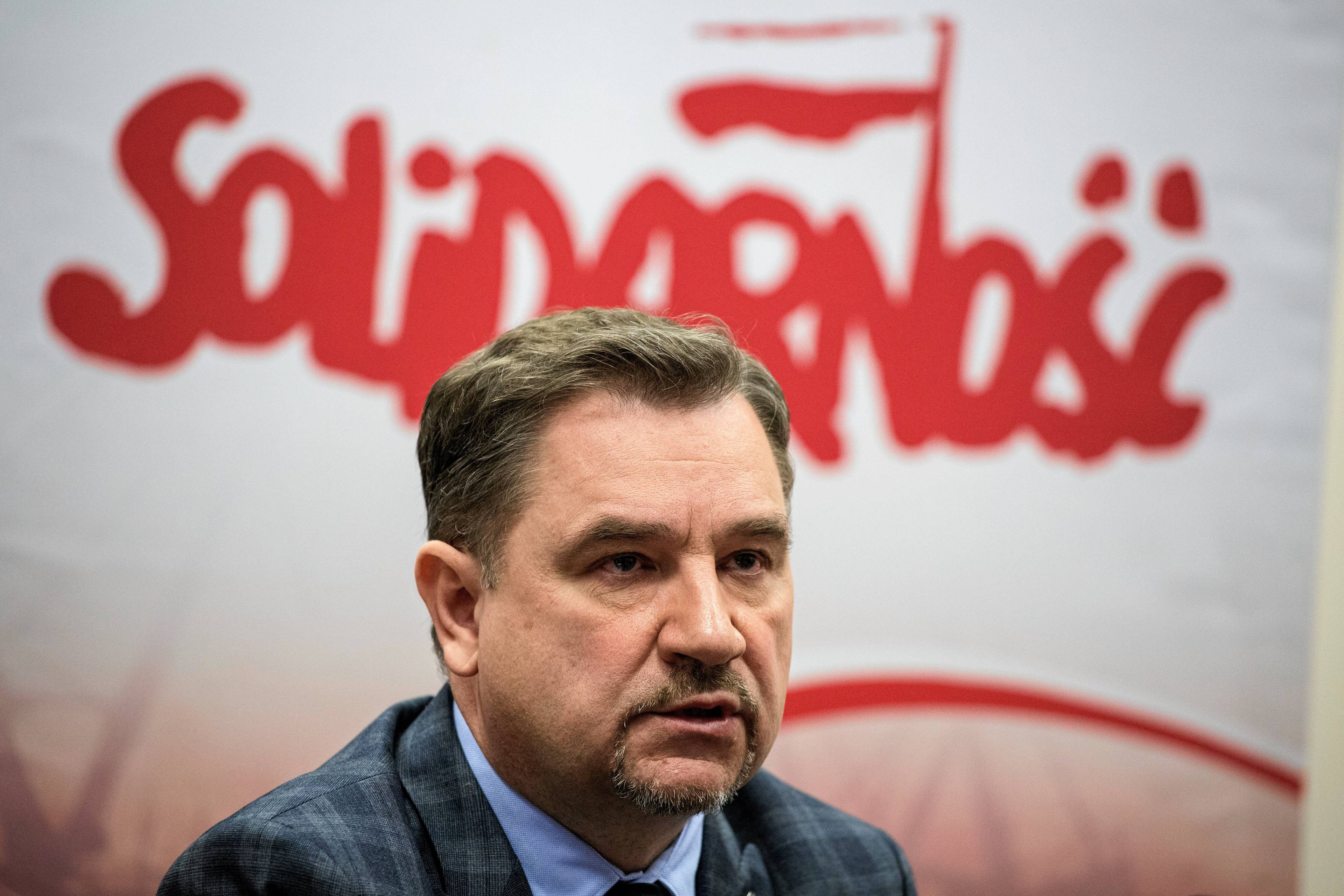 06.12.2017 Warszawa , ul. Prosta 30 , siedziba NSZZ Solidarnosc . Przewodniczacy NSZZ Solidarnosc Piotr Duda podczas konferencji prasowej .
Fot. Adam Stepien / Agencja Gazeta