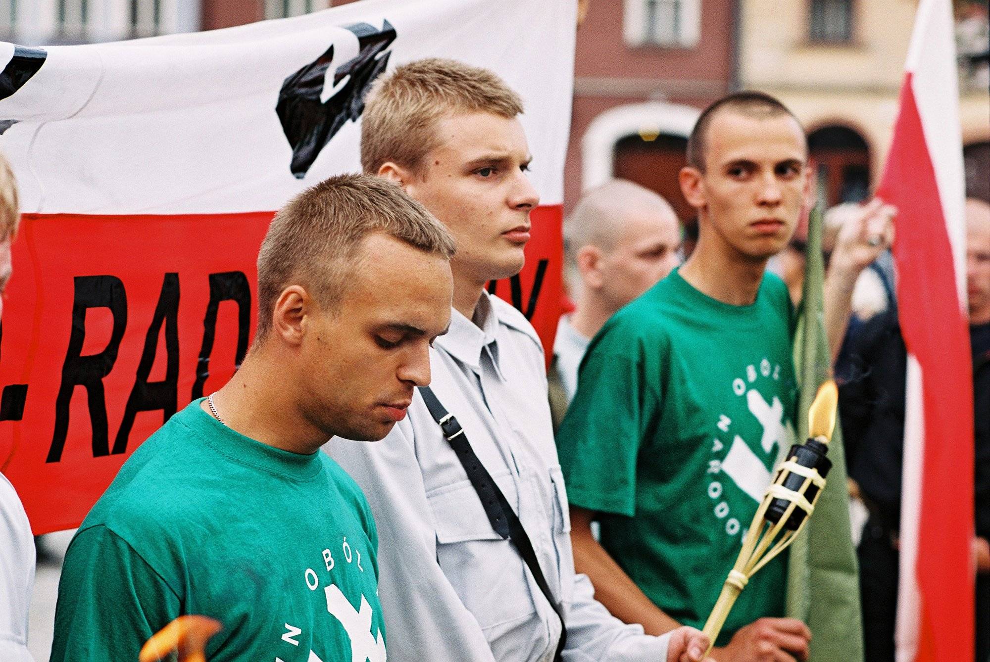 Tomasz Greniuch (pierwszy z lewej) podczas Najazdu ONR na Myślenice