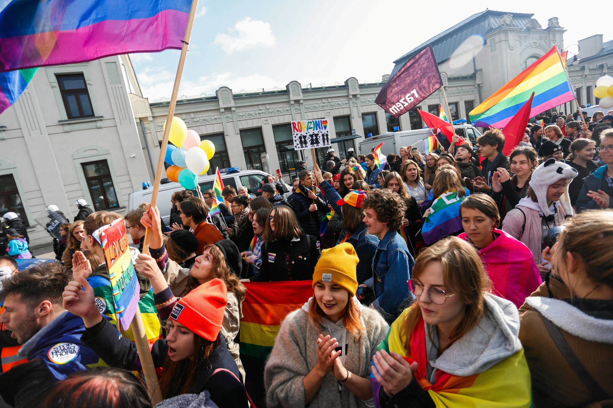 06.10.2019 Nowy Sacz . Pierwszy Marsz Rownosci " Jestesmy u siebie " w Nowym Saczu .  Fot. Adrianna Bochenek / Agencja Gazeta