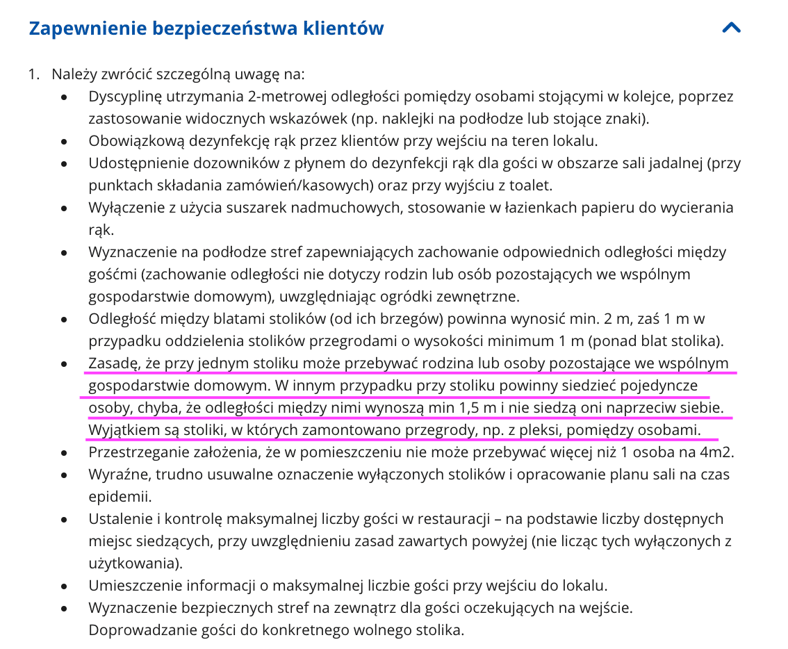 Wytyczne Głównego Inspektora Sanitarnego dla gastronomii