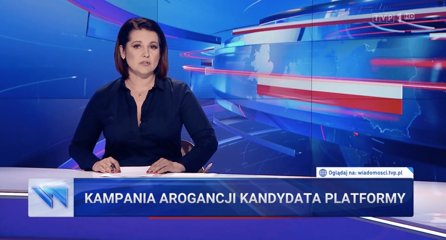 "Kampania arogancji kandydata Platformy", "Wiadomości" TVP, 23 czerwca 2020