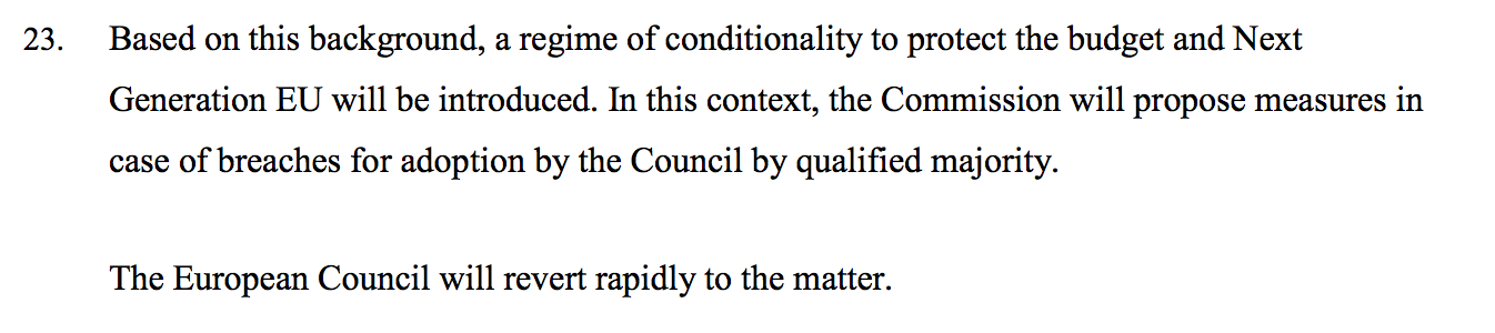 Fragment konkluzji Rady Europejskiej