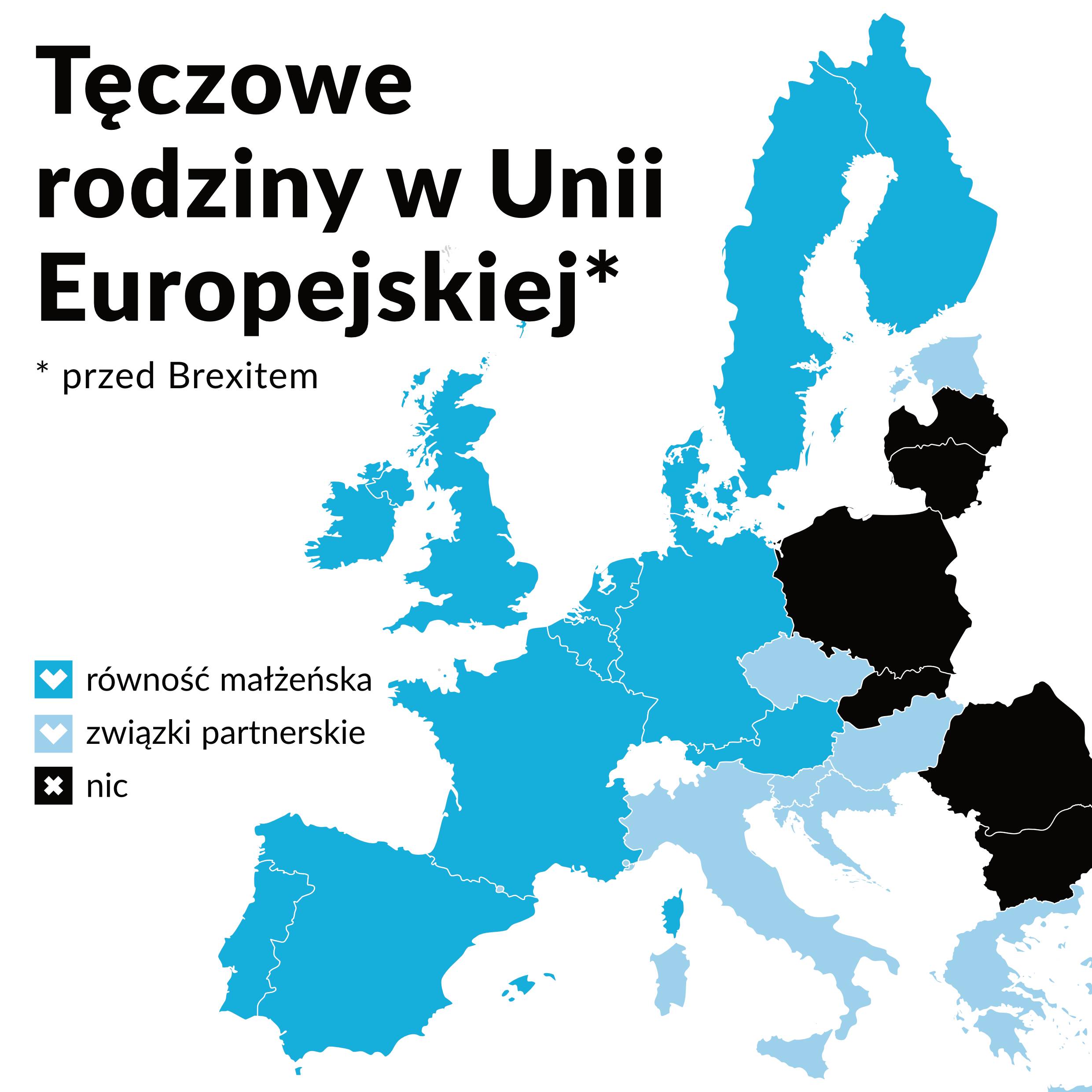 Mapa Unii Europejskiej pod względem praw do zawarcia związku partnerskiego lub małżeńskiego dla osób LGBT