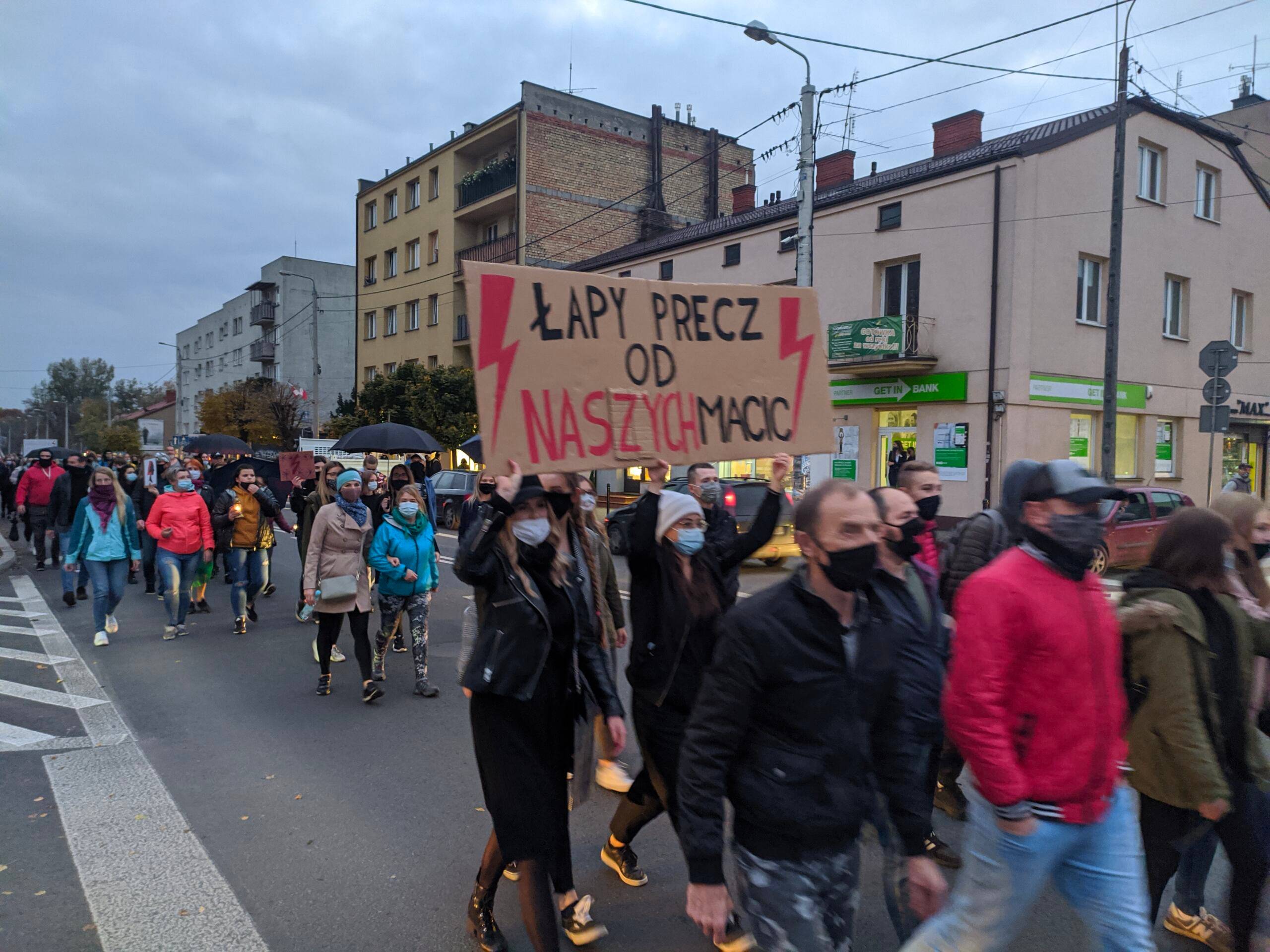 Protest przeciwko zaostrzeniu prawa aborcyjnego, Strajk Kobiet, Garwolin, 26 października 2020