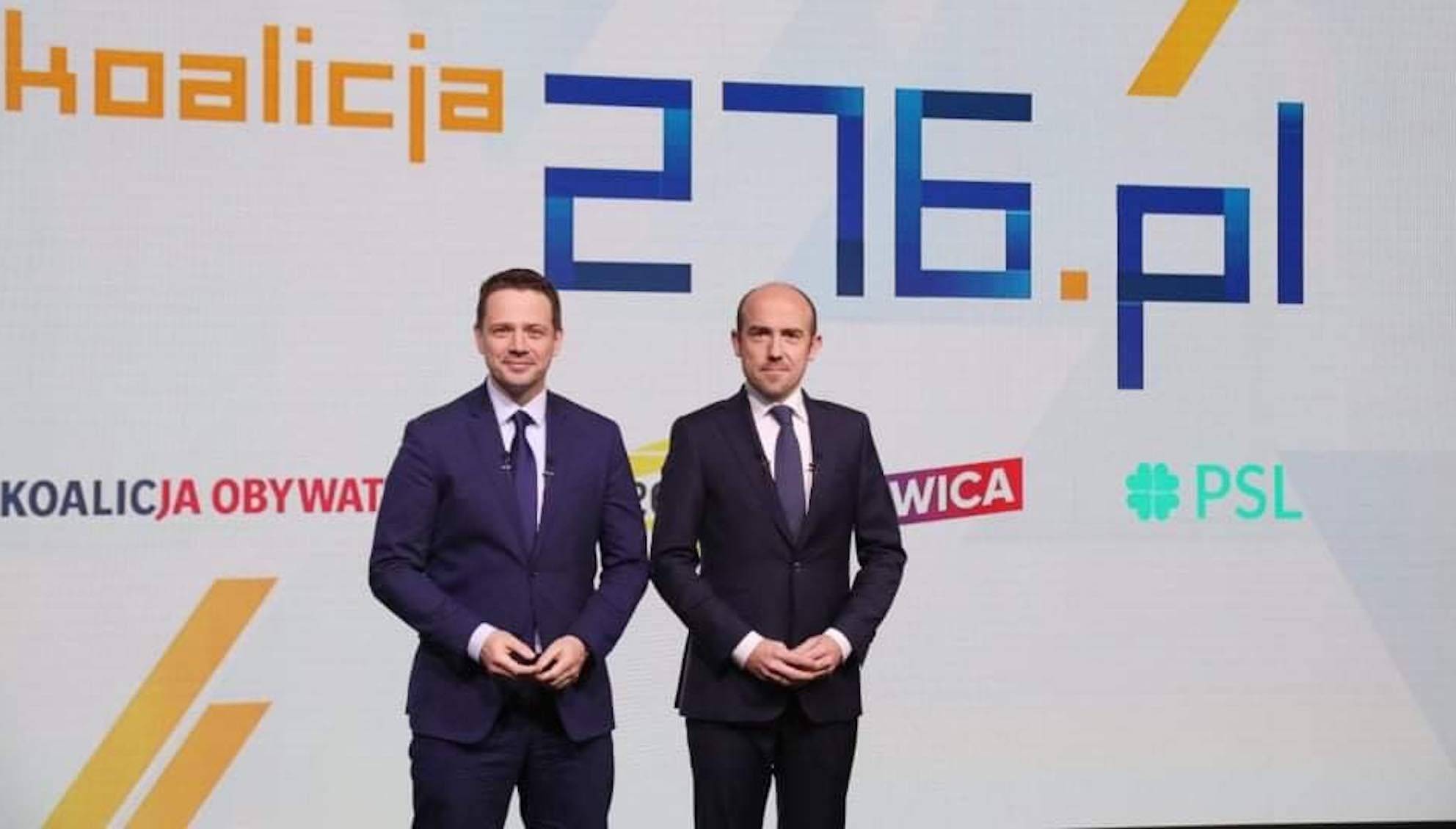 Rafał Trzaskowski i Borys Budka na konwencji Koalicji Obywatelskiej