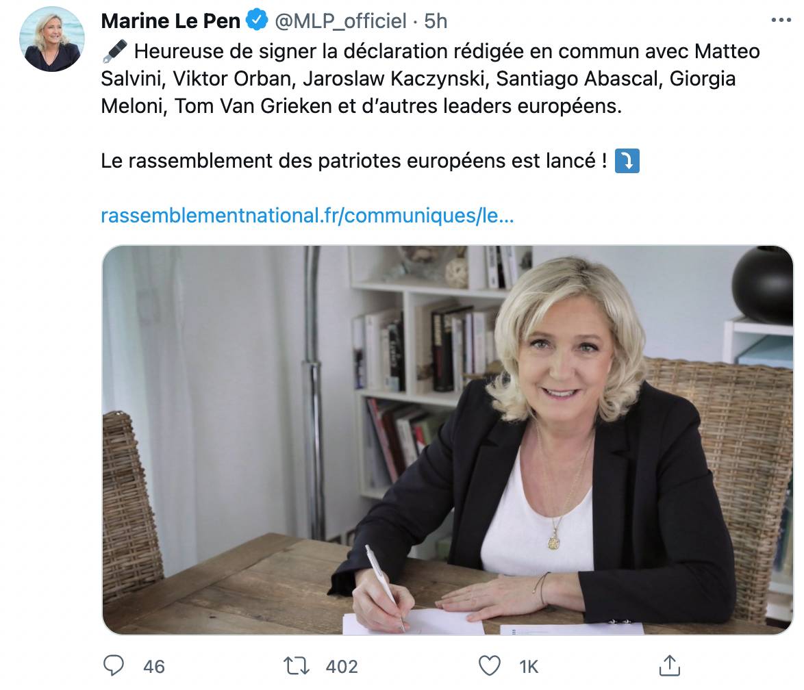 Marine Le Pen tweet