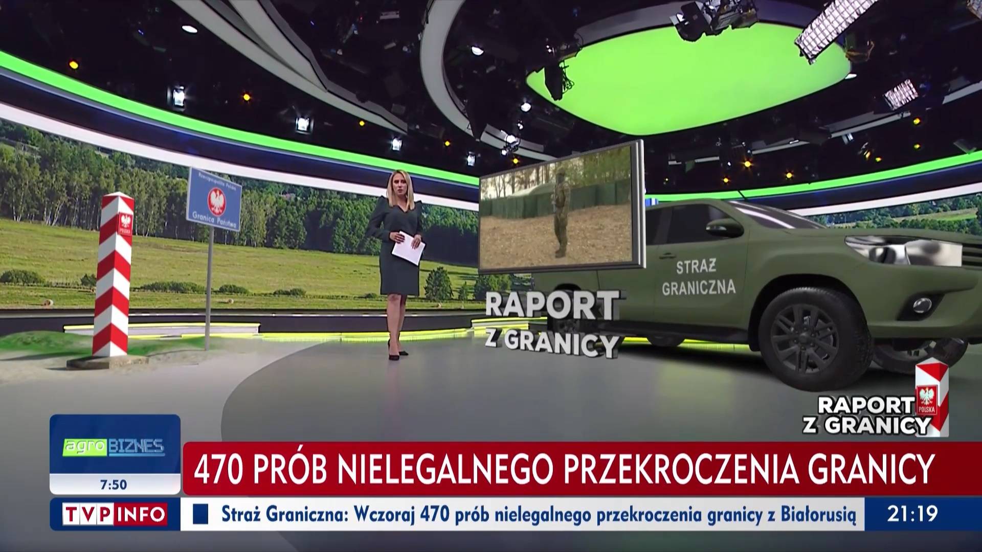 Raport z Granicy - studio telewizyjne TVP Info