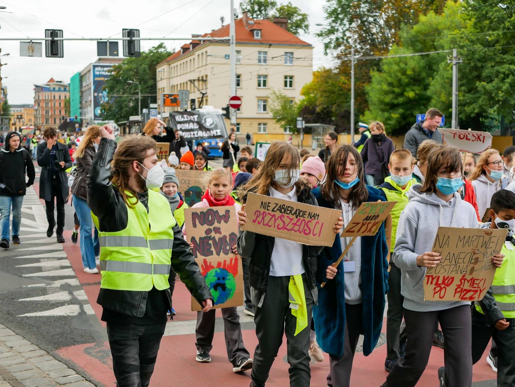 Demonstranci MSK na ulicach Wrocławia