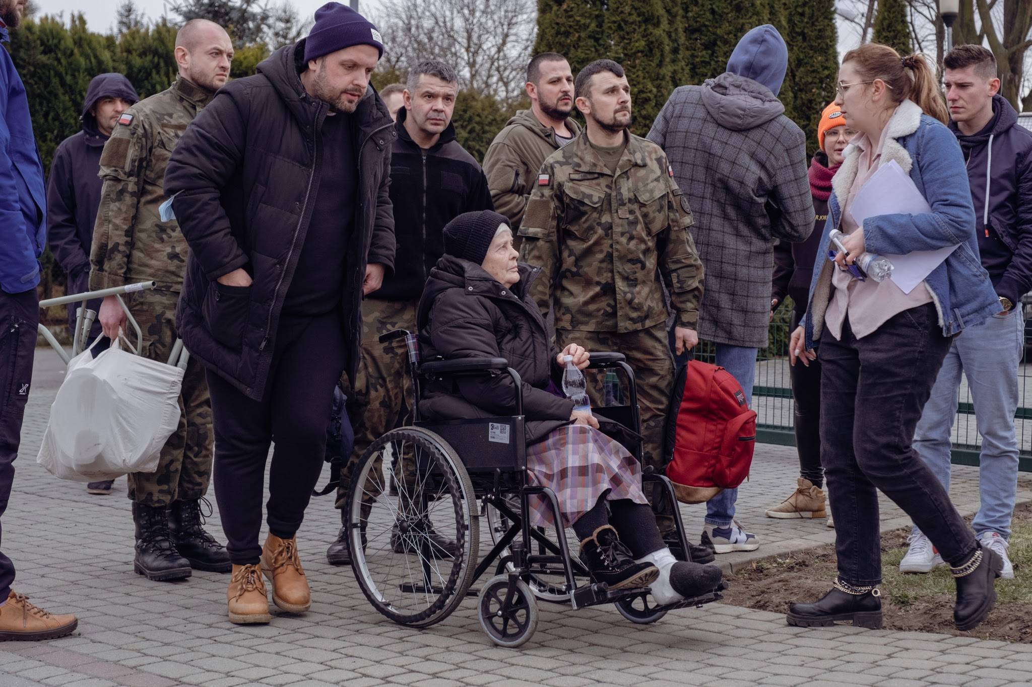 Uchodźcy z Ukrainy na przejściu w Medyce