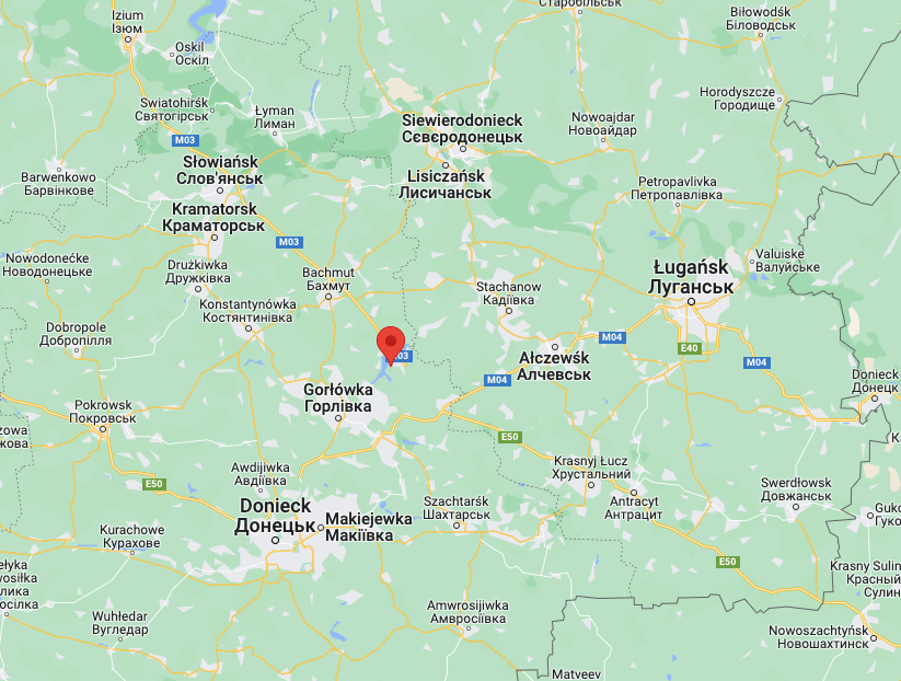 Mapa Ukraina Donieck Ługańsk