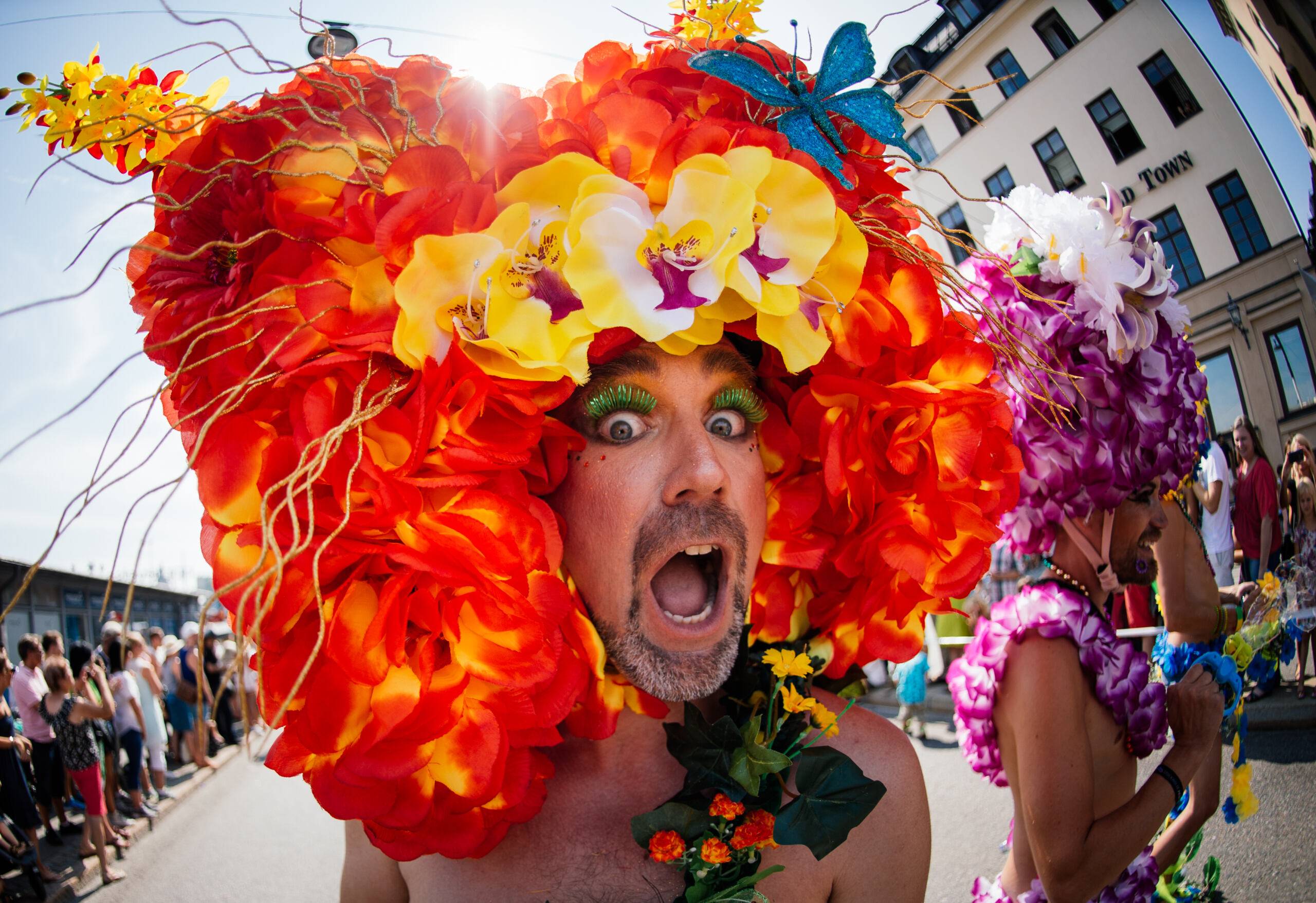 Participants take part in the Gay Pride Parade on August 2, 2014, in Stockholm. AFP PHOTO/JONATHAN NACKSTRAND