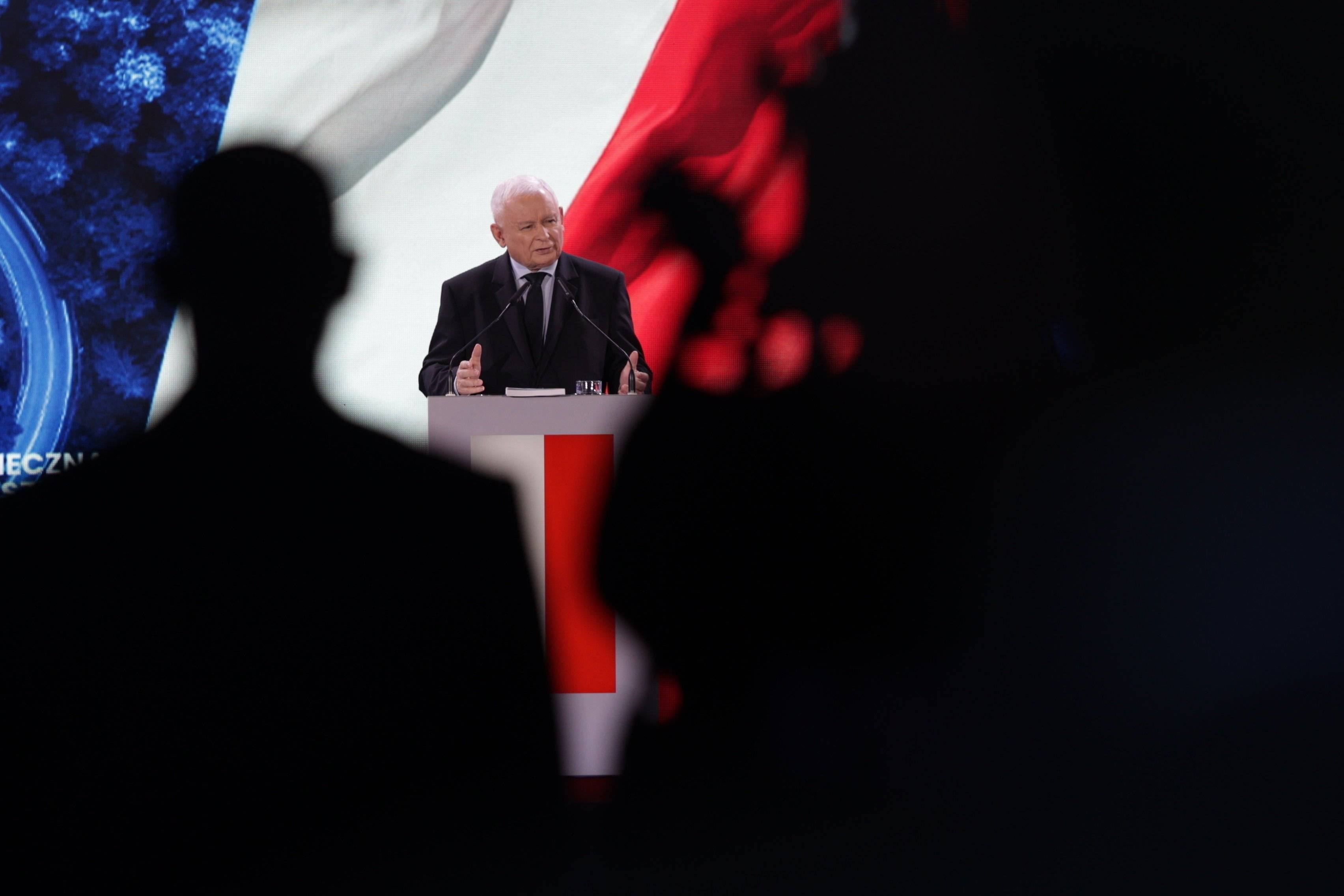 Jarosław Kaczyński przemawia na konwencji PiS w Końskich, 10 września 2023