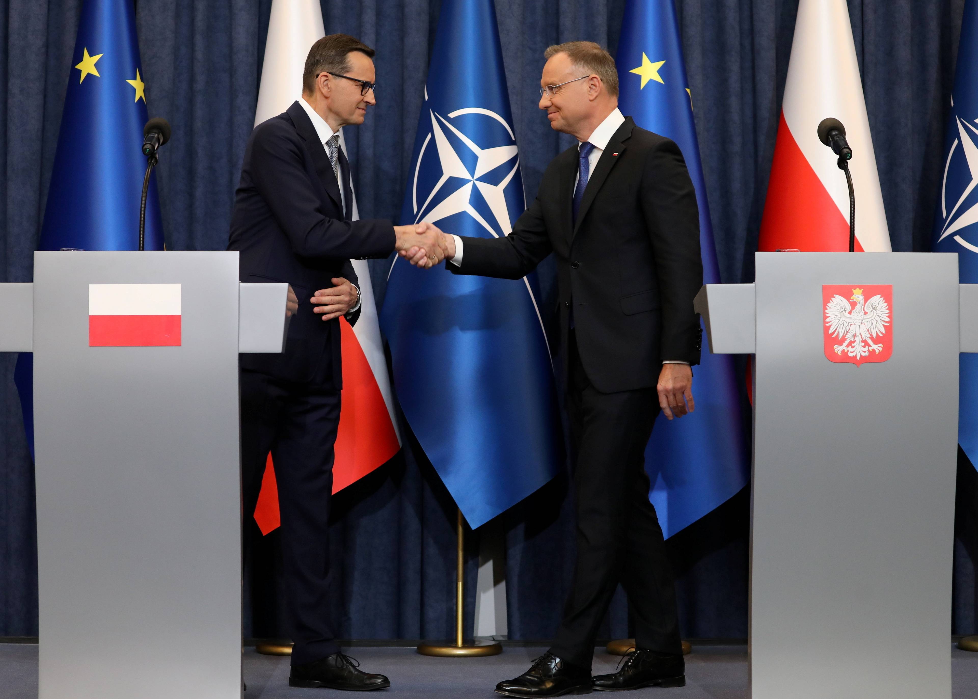 Na zdjęciu premier Mateusz Morawiecki i prezydent Andrzej Duda