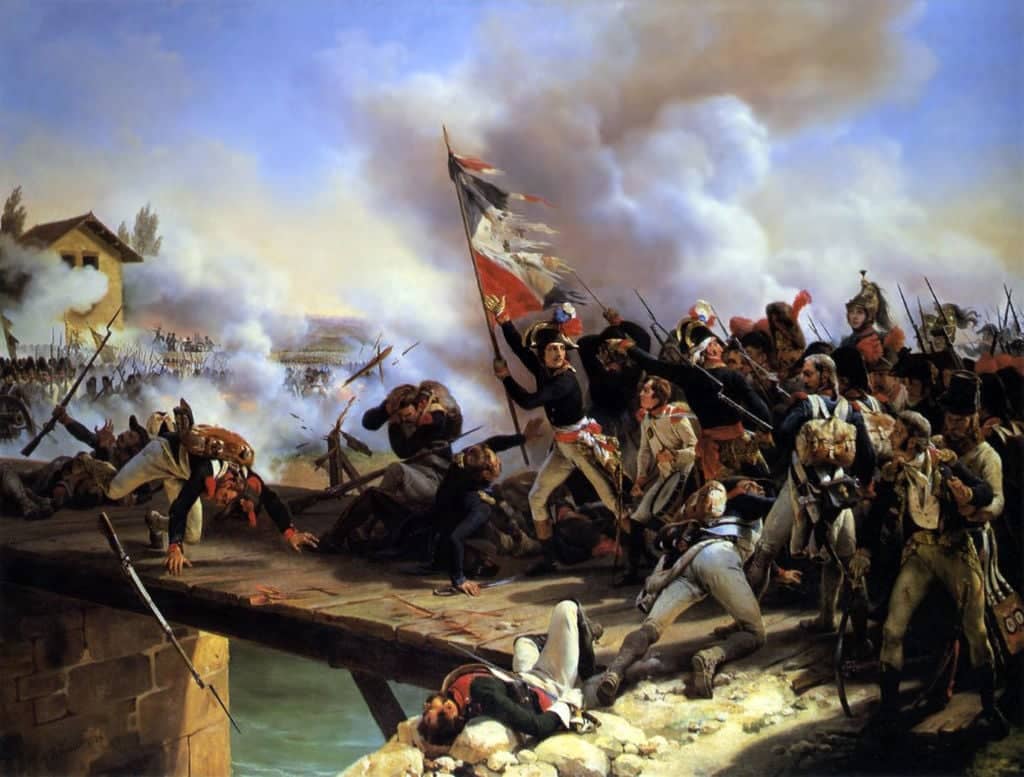 Obraz przedstawia walki o most w Arcole