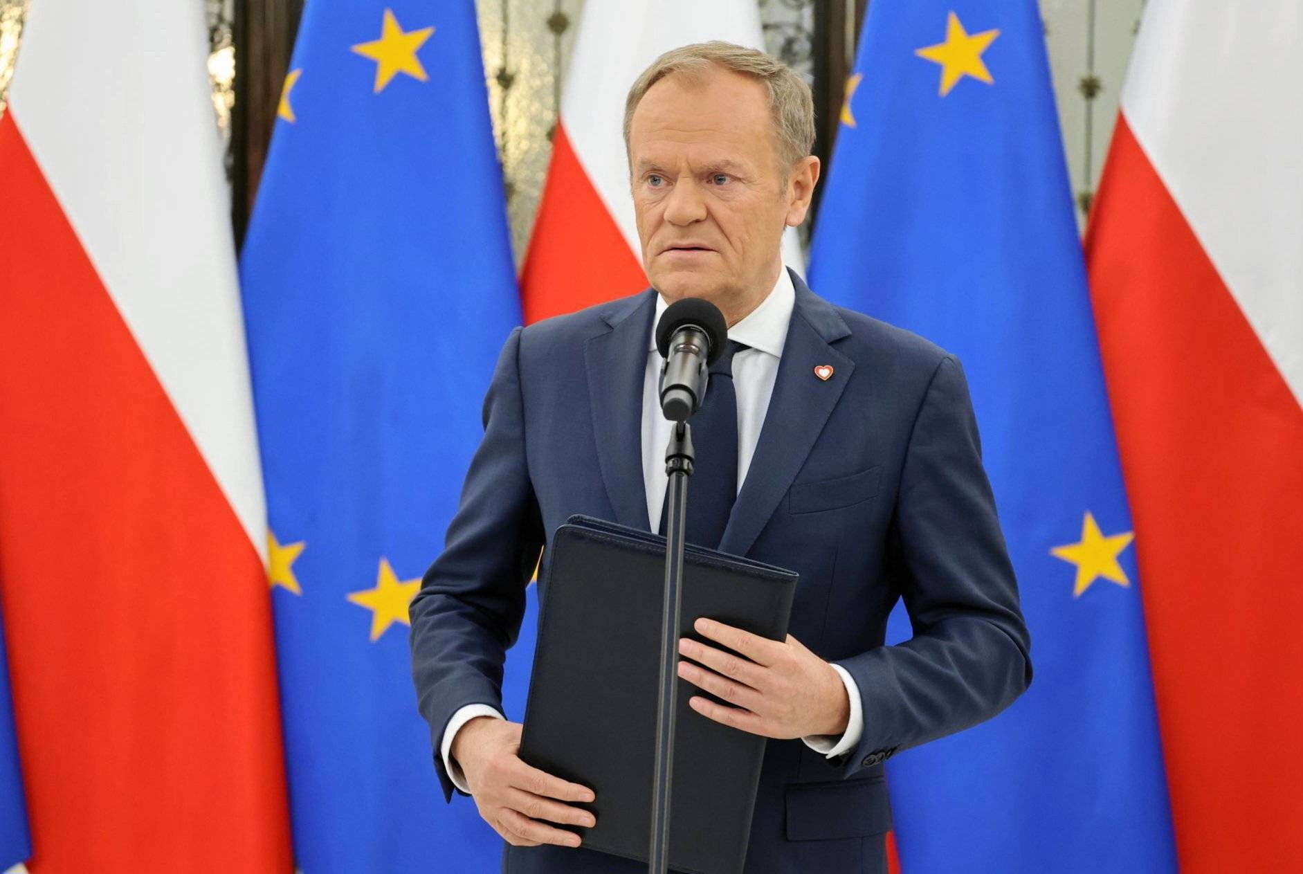 Donald Tusk na konferencji prasowej w Sejmie